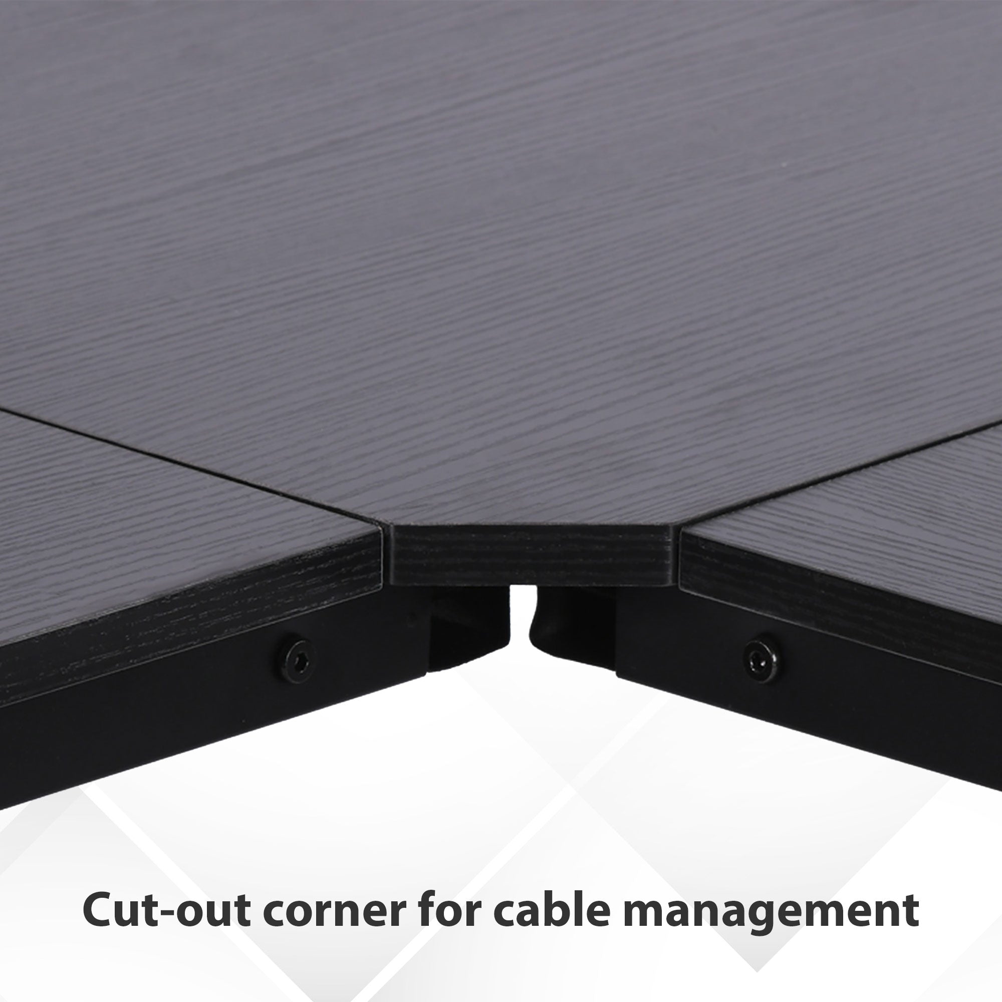 HOMCOM L-Shaped Corner Desk, Computer Desk for Home Office, Space-Saving Study Workstation, Easy to Assemble, 150 x 150 x 76cm, Black - North Peak Garden Furniture