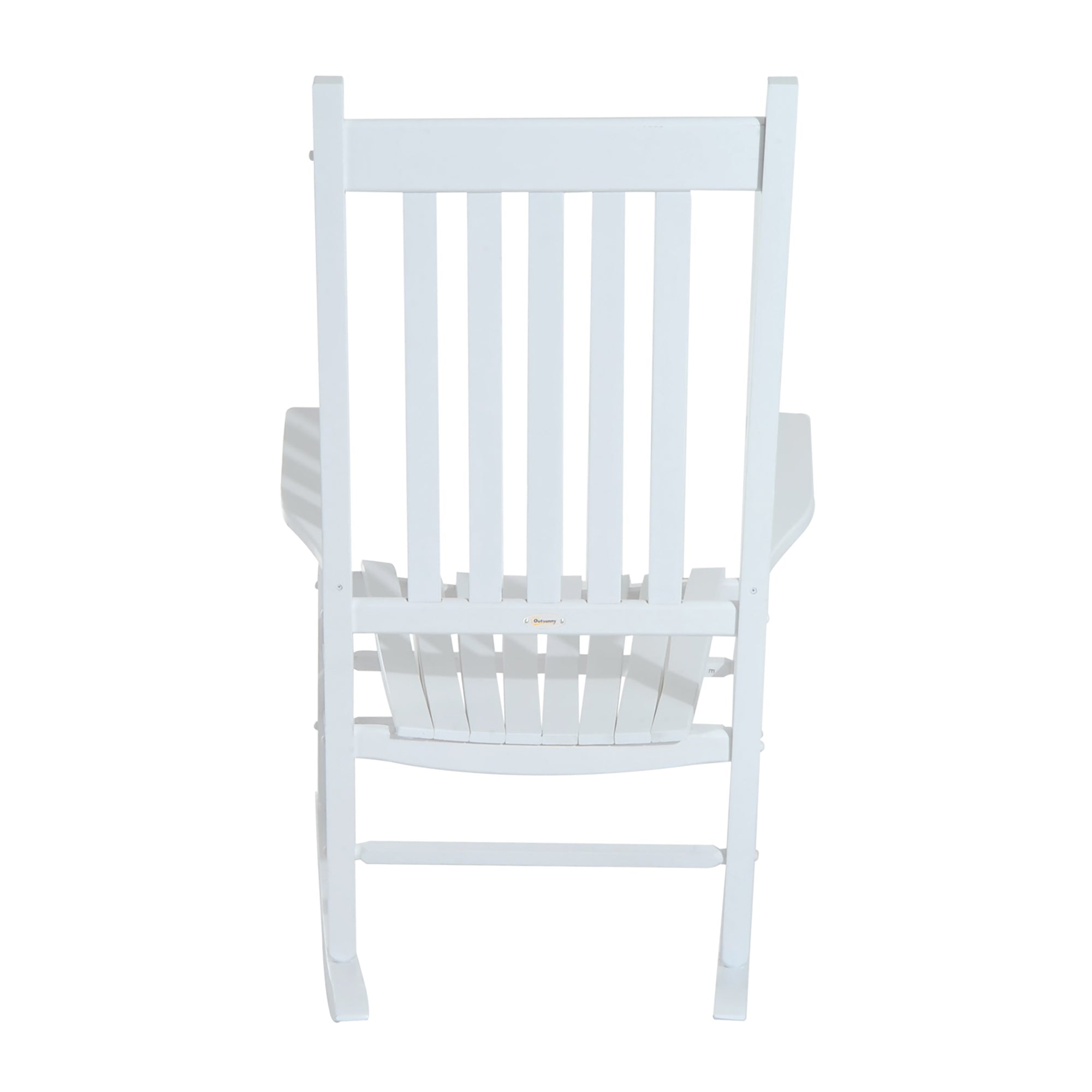 Outsunny Outdoor Porch Rocking Chair Armchair Wooden Patio Rocker Balcony Deck Garden Seat White - North Peak Garden Furniture
