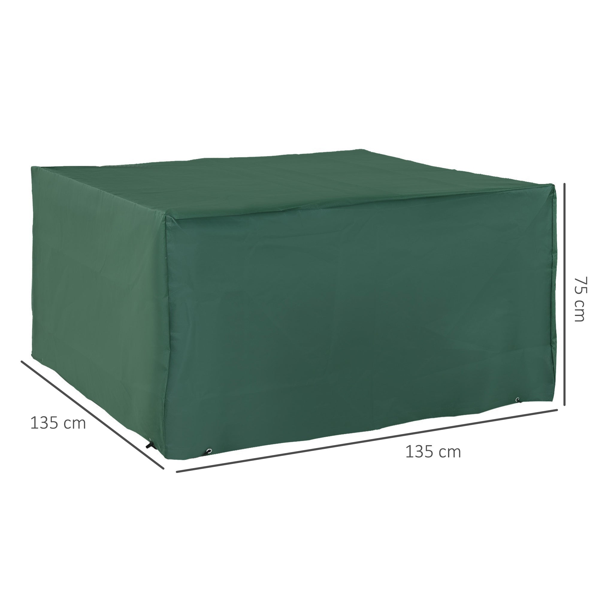 Outsunny Rattan Furniture Protector: Cube-Shaped UV & Rain Guard for Garden Wicker, 135x135x75cm, Outdoor Furniture Cover