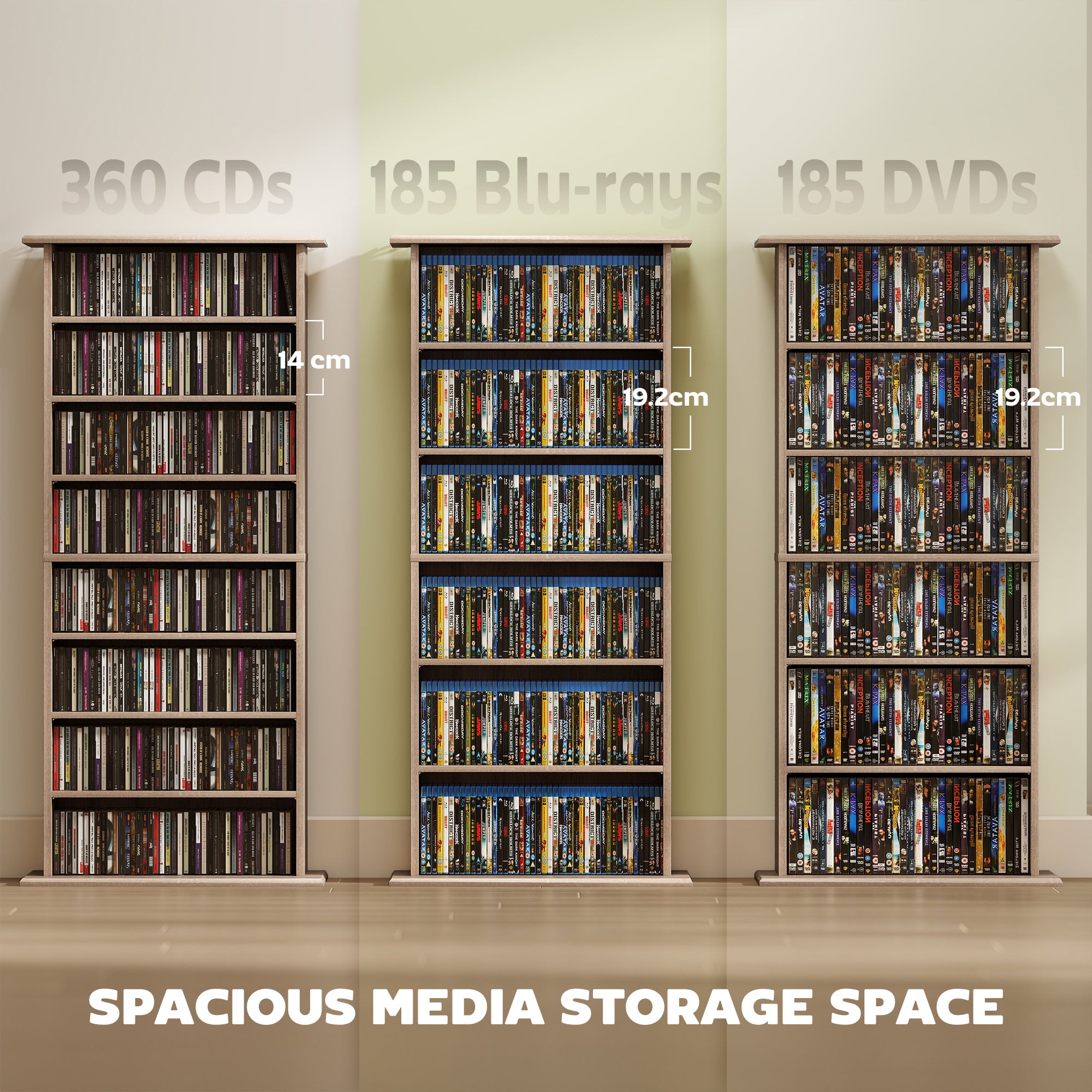 HOMCOM 360 CD Storage Unit - Natural Wood Finish