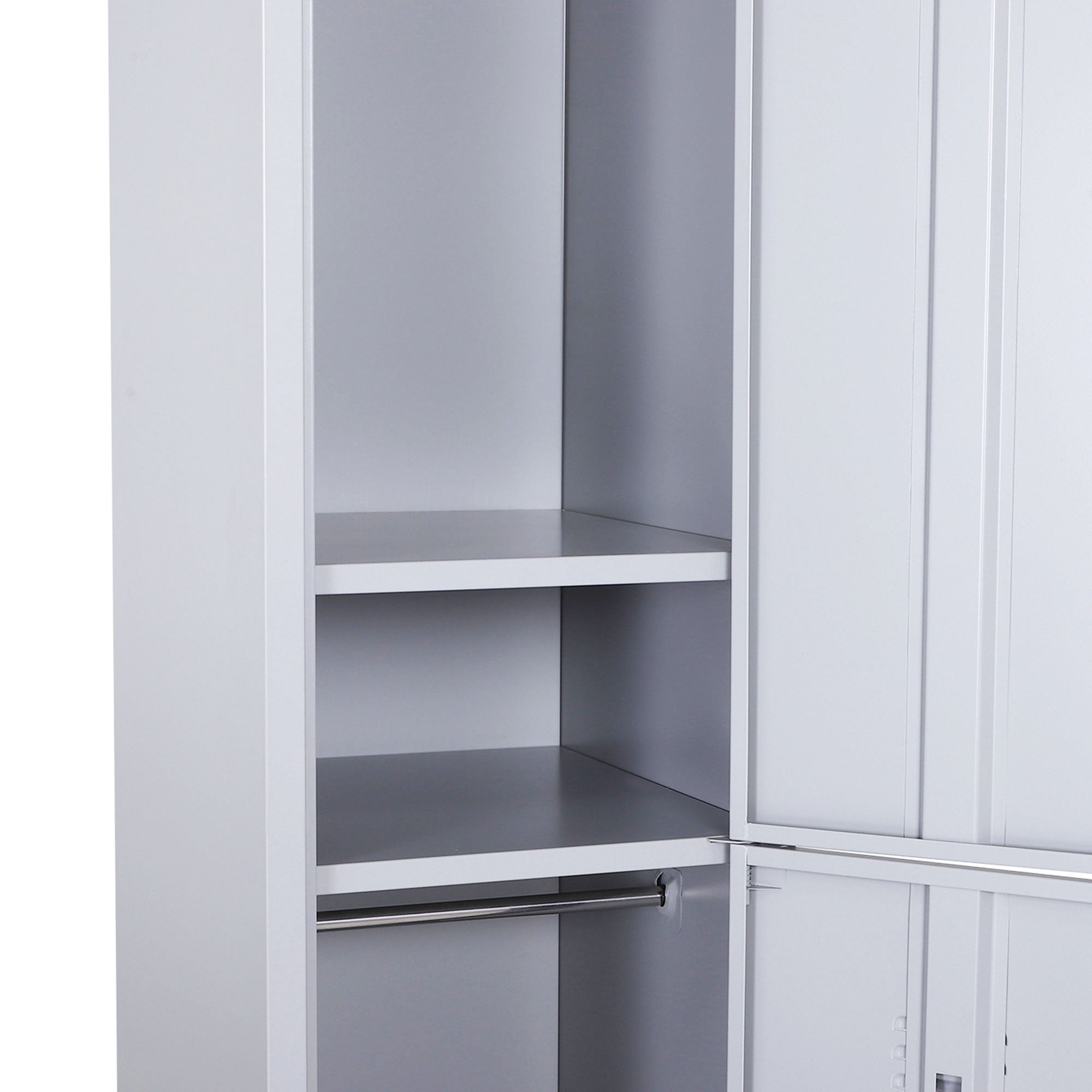 Vinsetto Locker Cabinet Storage Cold Rolled Steel w/ Shelves Vertical Cupboard Grey 38 x 46 x 180 cm - North Peak Garden Furniture