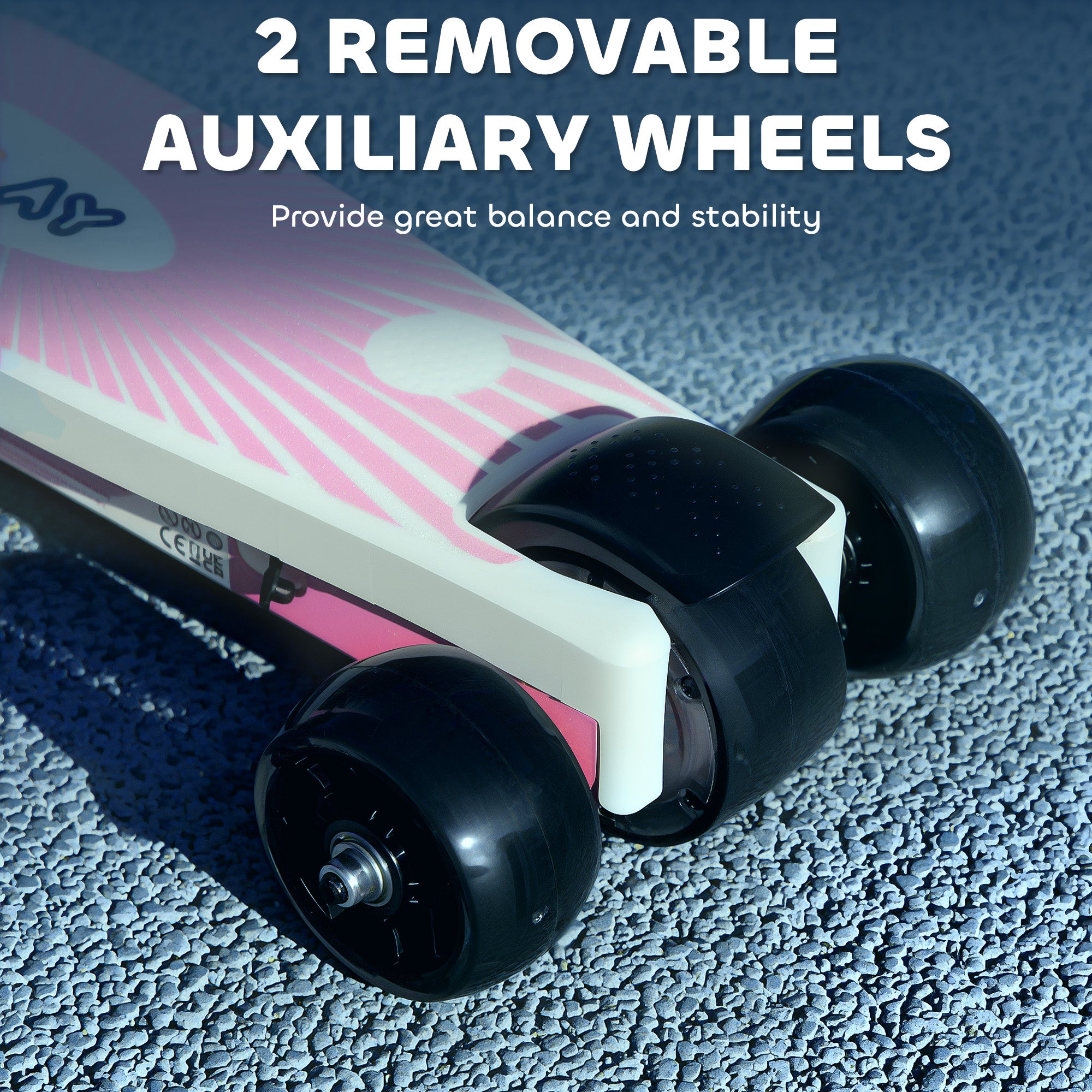 AIYAPLAY Electric Scooter for Kids Ages 4-7, with Auxiliary Rear Wheels, Flashing LED Light and Electric Brake, Kids Electric Scooter for Boys Girls, 6 KM/H & 8 KM, Pink
