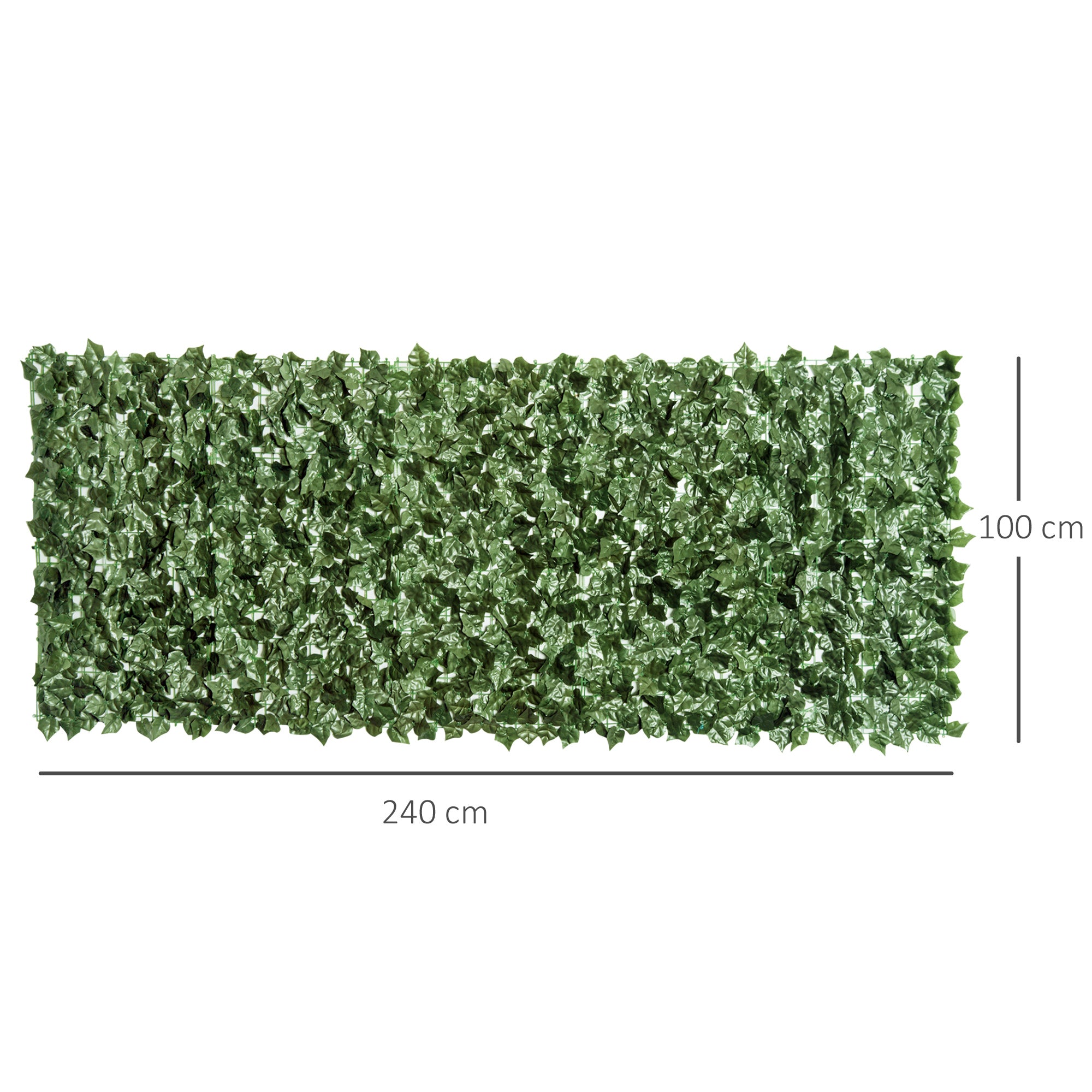 Outsunny 4-Piece Artificial Leaf Hedge Screen Privacy Fence Panel for Garden Outdoor Indoor Decor, Dark Green, 2.4M x 1M