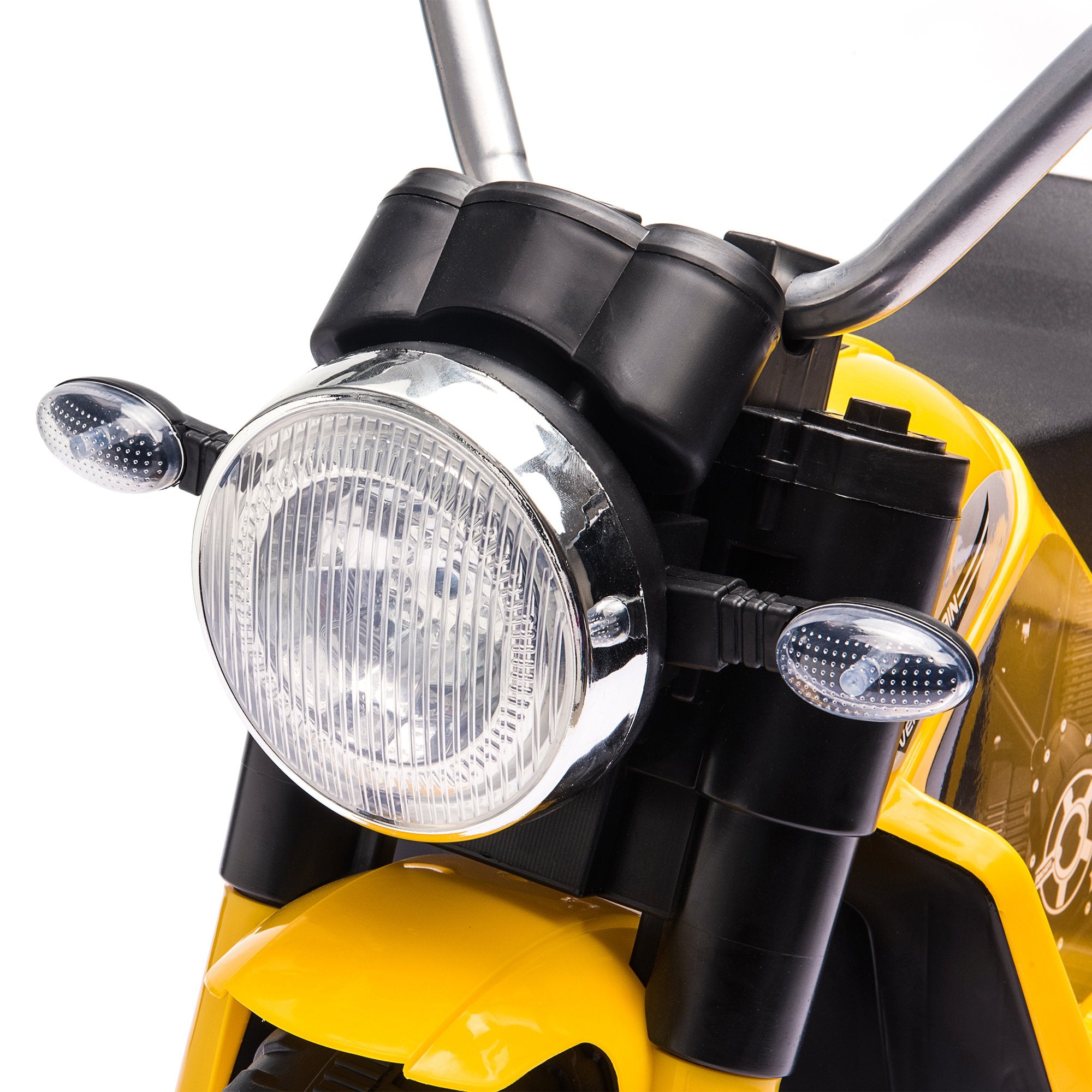 HOMCOM 6V Kids Electric Motorbike 3 Wheels Ride On Toy with Horn Headlights Realistic Sounds for Girl Boy 18 - 36 Months Yellow - North Peak Garden Furniture