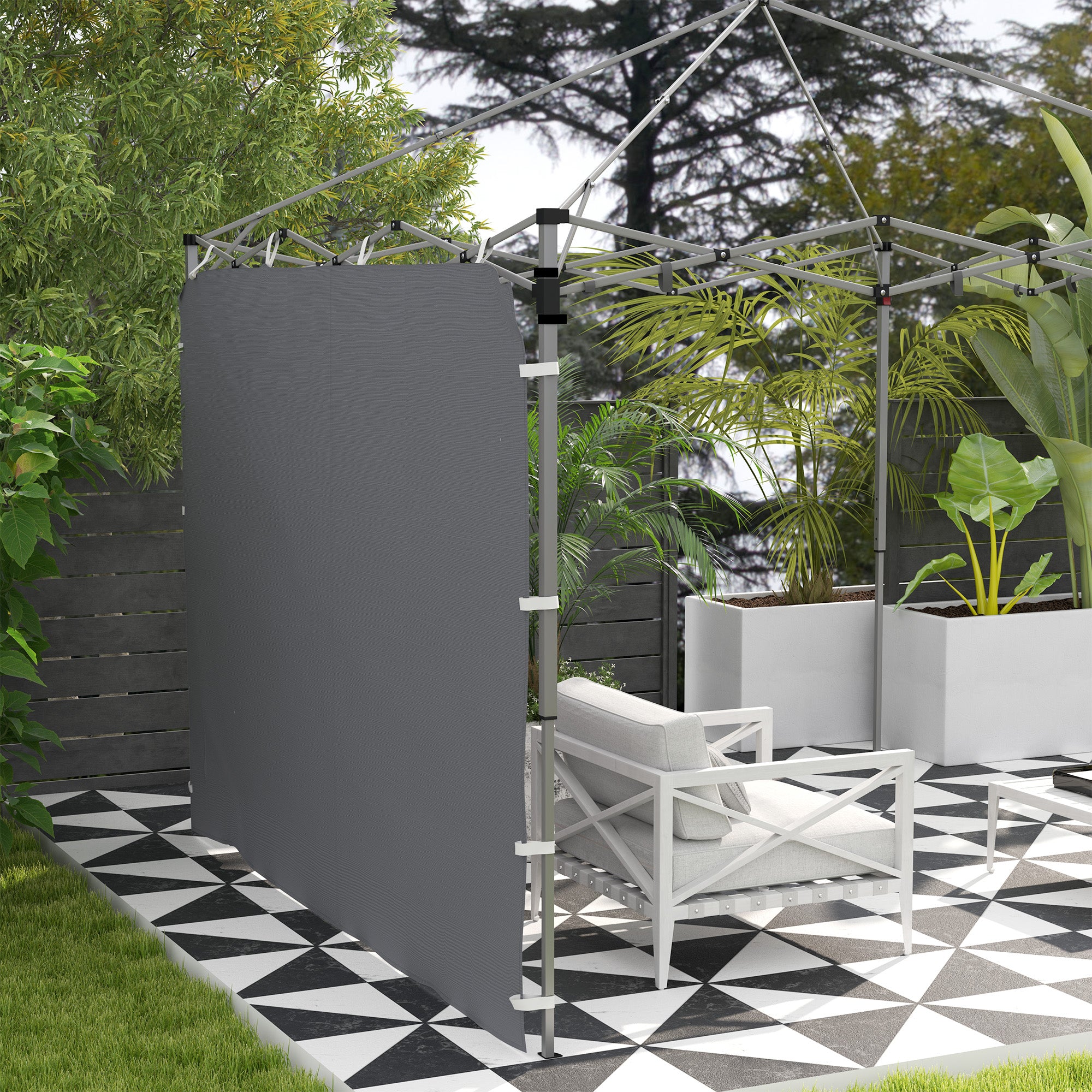 Outsunny 195 x 295cm Replacement Gazebo Sidewall - Grey - North Peak Garden Furniture