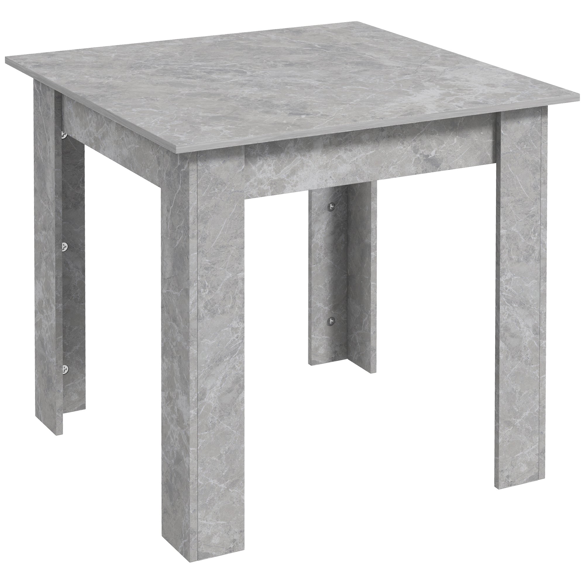 HOMCOM Square Dining Table, Modern Small Dining Table with Faux Cement Effect, Space Saving, Cement Grey