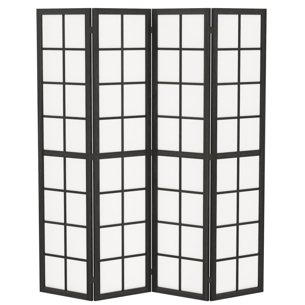 HOMCOM 4 Panel Folding Room Divider, Freestanding Room Separator, Indoor Privacy Screen for Living Room, Bedroom, Black