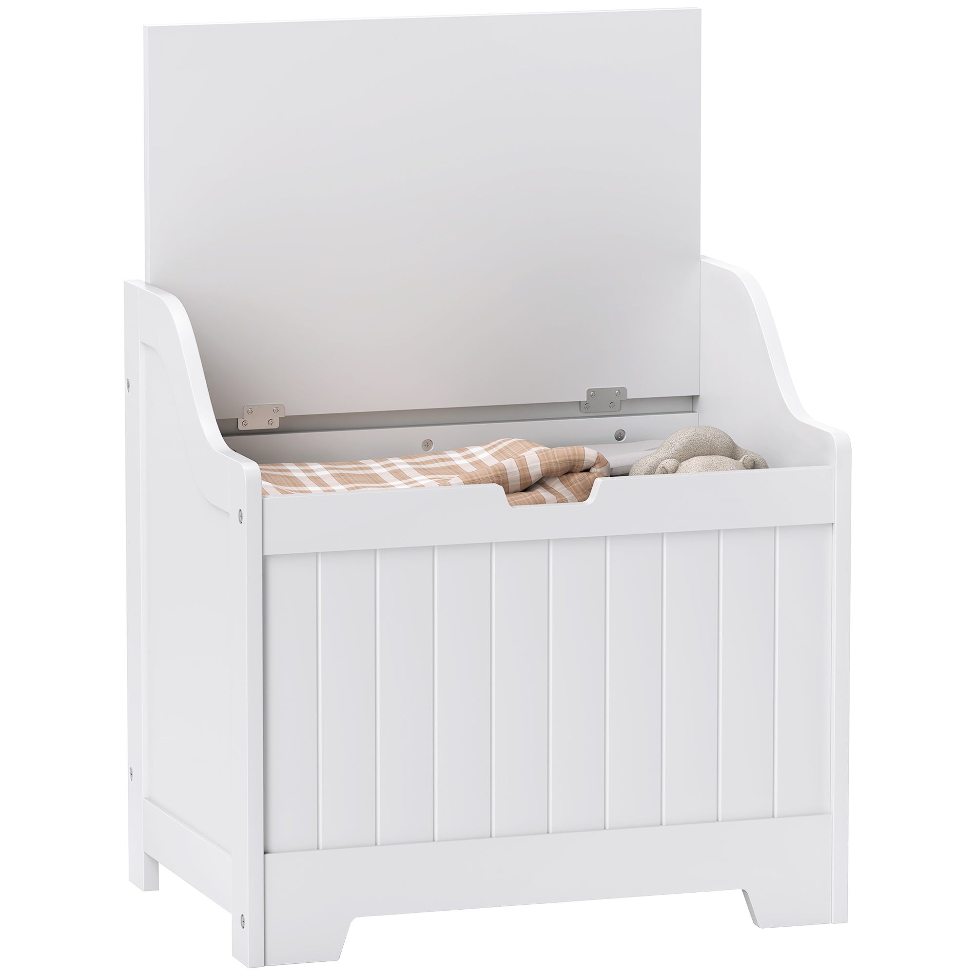 HOMCOM 61L Home Storage Chest - White - North Peak Garden Furniture