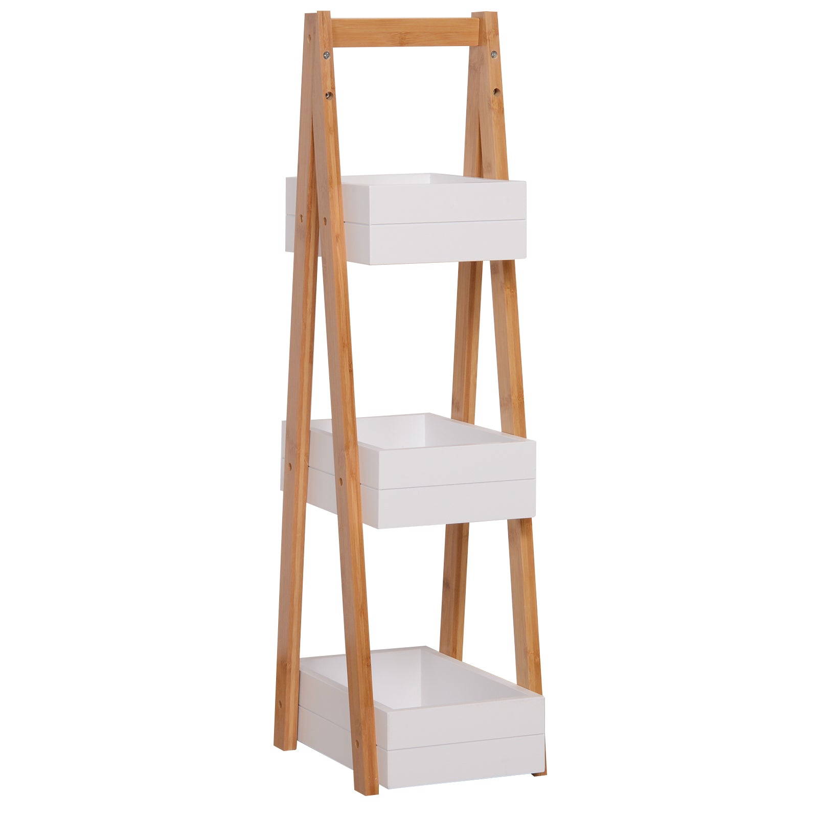 HOMCOM 3 Tier Bathroom Shower Caddy Freestanding Rack Storage Unit Shelf Organiser - North Peak Garden Furniture