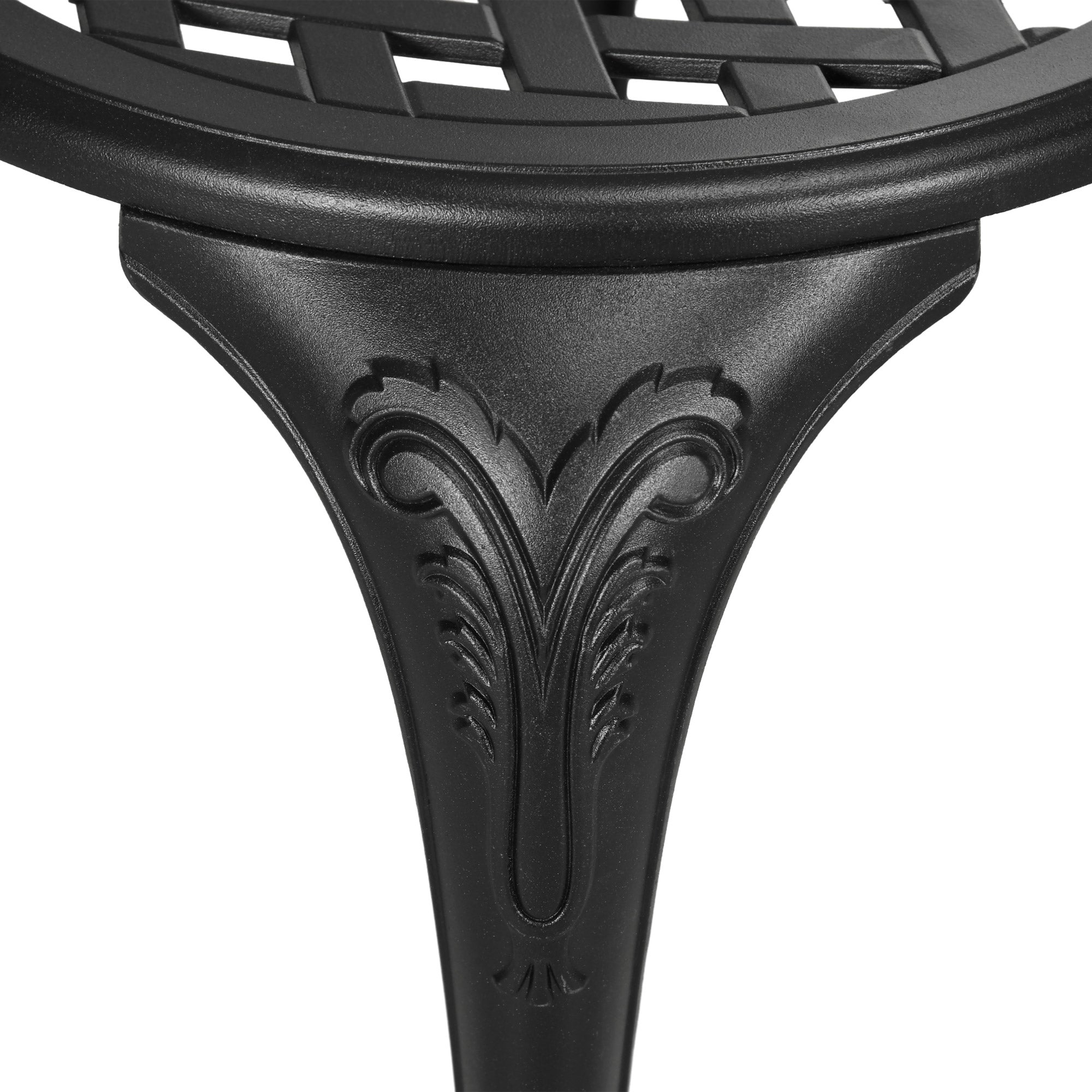 Outsunny 3 Piece Garden Bistro Set, Cast Aluminium Outdoor Furniture Set with Umbrella Hole for Balcony, Porch, Patio, Black - North Peak Garden Furniture