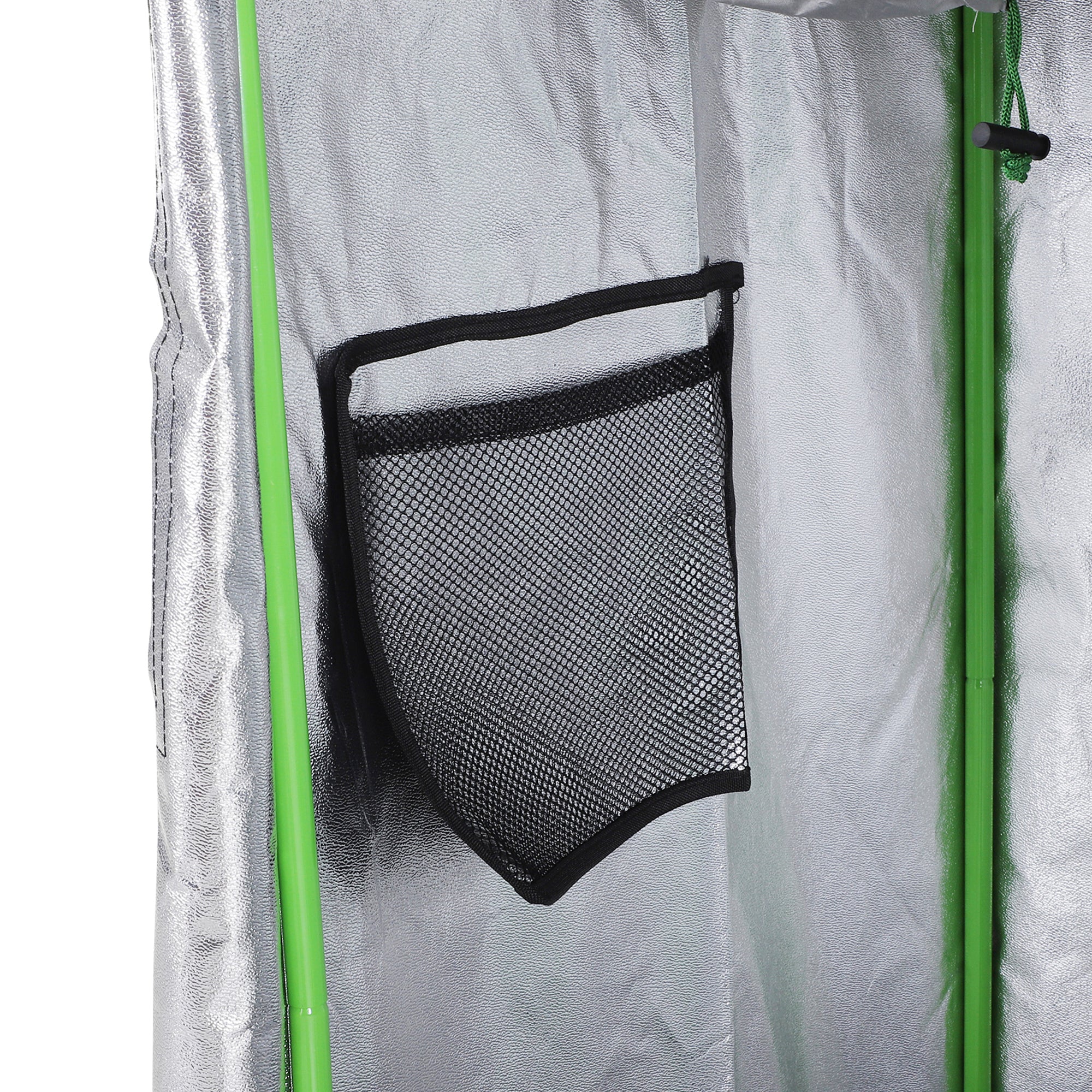 Outsunny Hydroponic Plant Grow Tent  W/ Window Tool Bag, 60L x 60W x 140Hcm-Black/Green