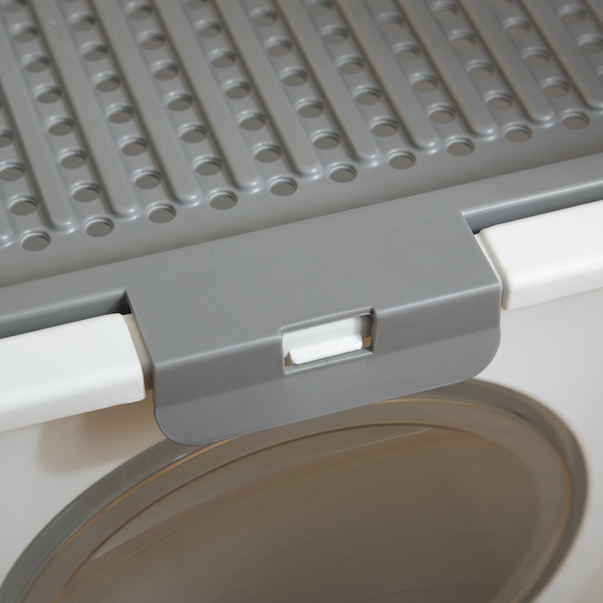 PawHut Cat Litter Box Pet Toilet Enclosed Kitten Pan w/ Front Entrance Top exit Scoop, White - North Peak Garden Furniture