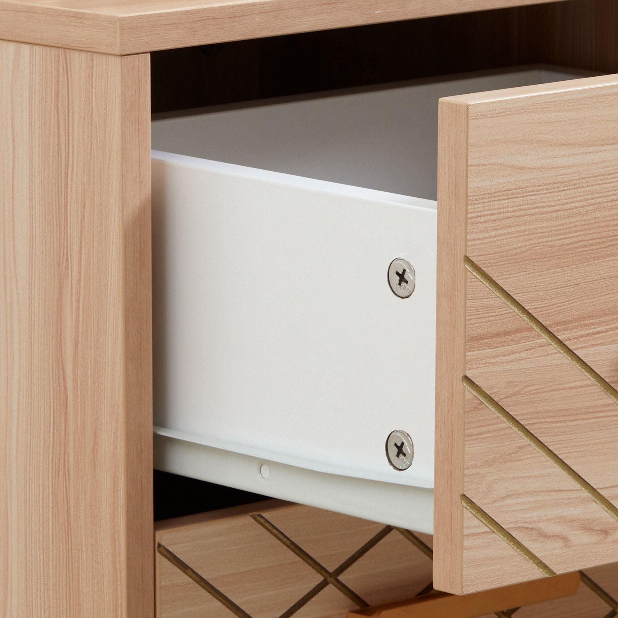 HOMCOM Bedside Cabinet, Scandinavian Bedside Table with Drawers, Bed Side Table with Wood Legs, Natural - North Peak Garden Furniture