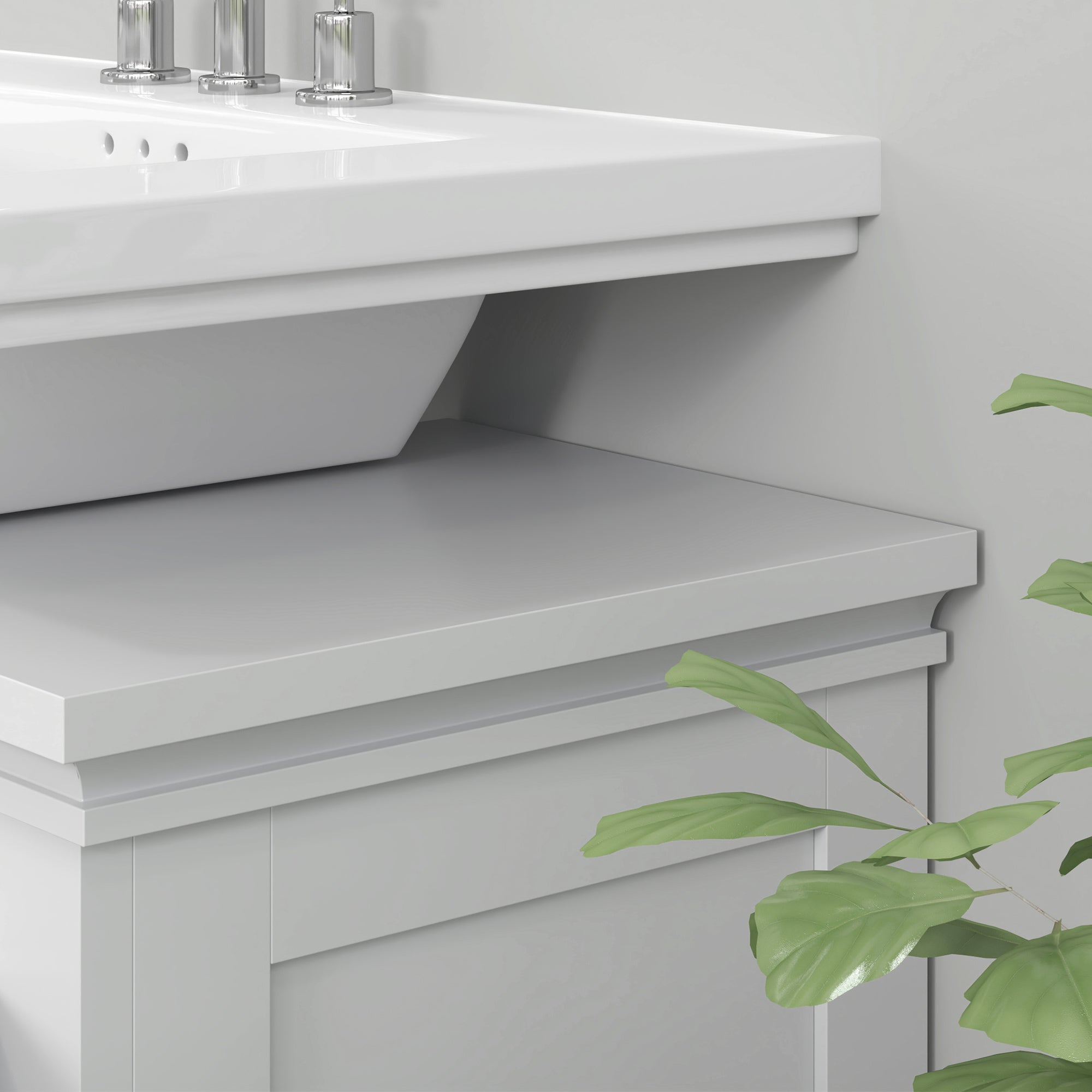 HOMCOM 15 x 20cm 'U' Cut Out Bathroom Storage Cabinet - White - North Peak Garden Furniture