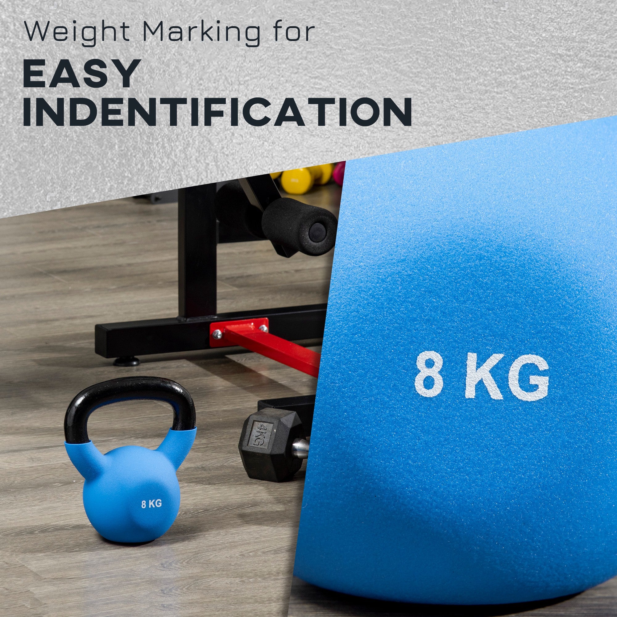 HOMCOM Soft Kettlebell, 8kg Kettle Bell with Non-Slip Handle for Home Gym Weight Lifting and Strength Training, Blue - North Peak Garden Furniture