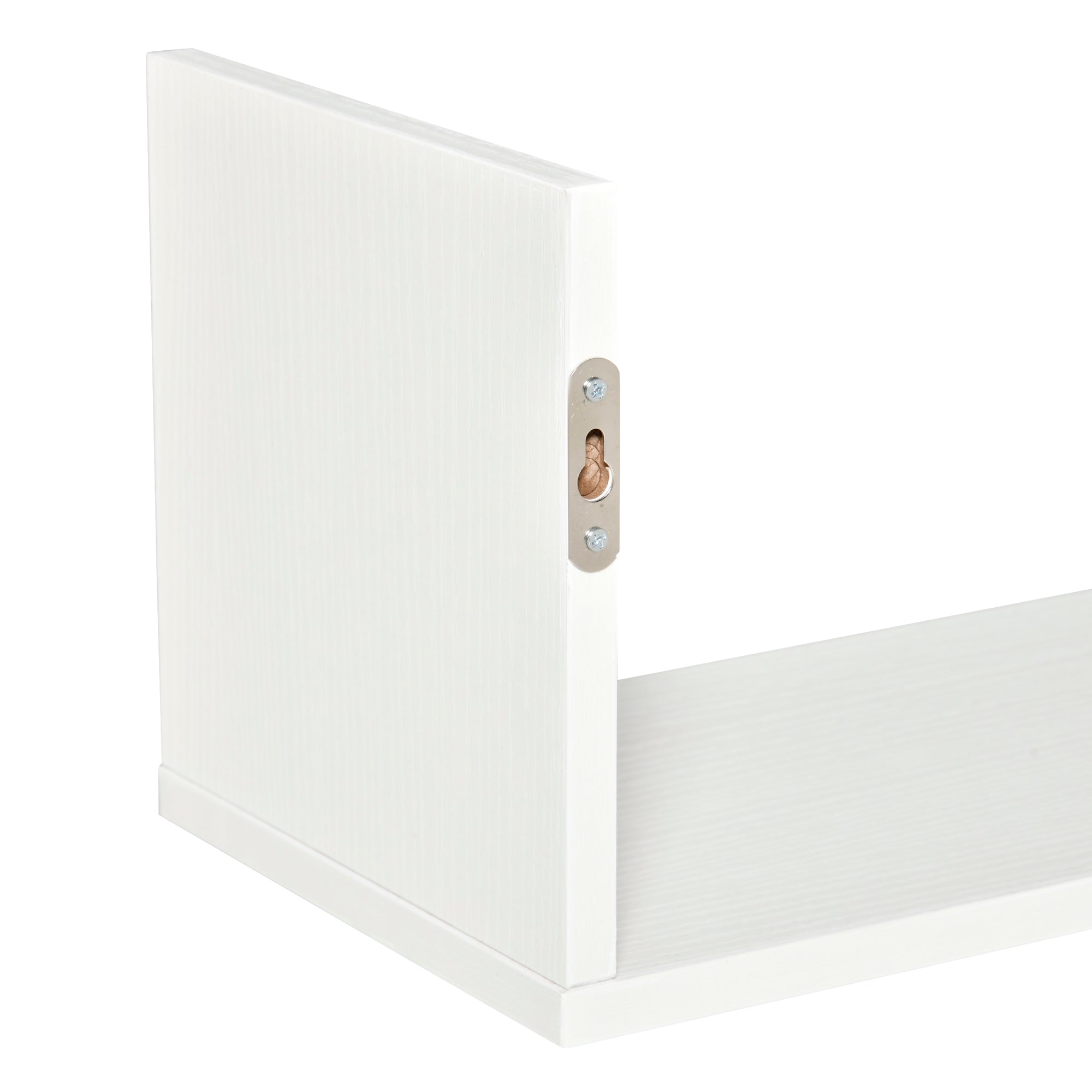 HOMCOM Set of 3 Wooden U-Shaped Floating Shelves Set Wall Mounted Hanging Bookshelf CD DVD Storage Display for Bedroom Living Room Kitchen, White - North Peak Garden Furniture