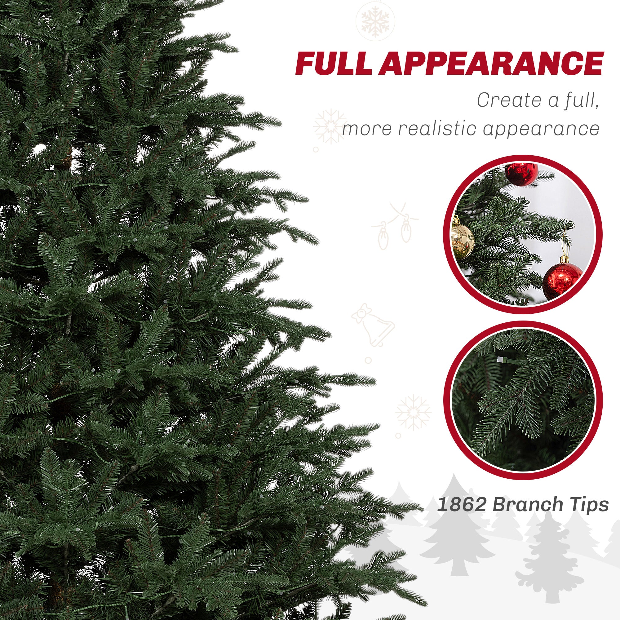 HOMCOM 6ft LED Lights Artificial Christmas Tree - North Peak Garden Furniture