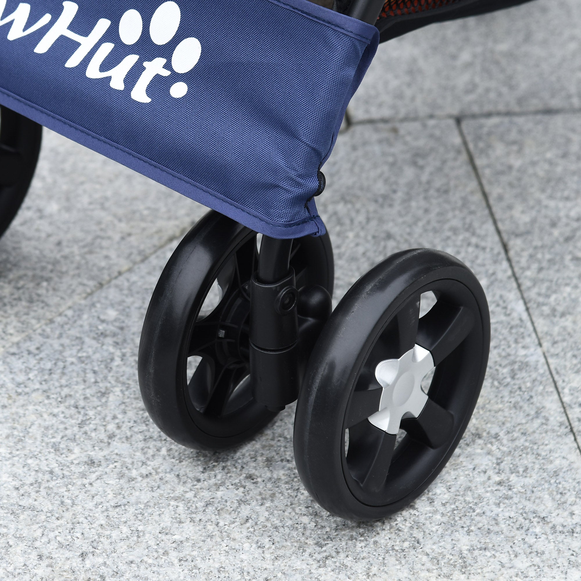 PawHut Foldable Pet Stroller for Dogs, Puppy Stroller, with Large Carriage, Brakes, Canopy - Blue - North Peak Garden Furniture