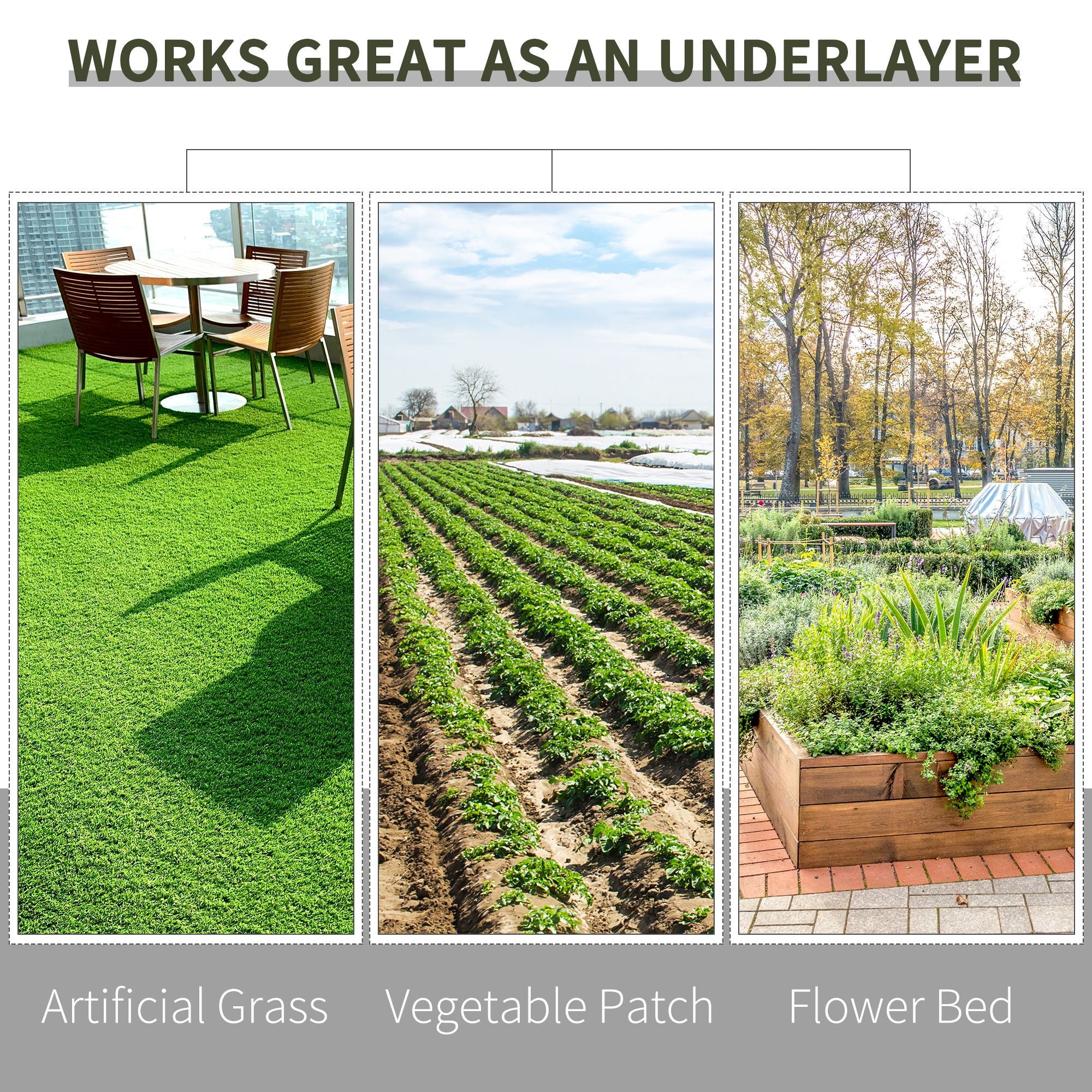 Outsunny 1x50m Gardener Premium Weed Barrier Landscape Fabric Durable & Heavy-Duty Weed Block Gardening Mat, Easy Setup & Superior Weed Control Convenient Design - North Peak Garden Furniture