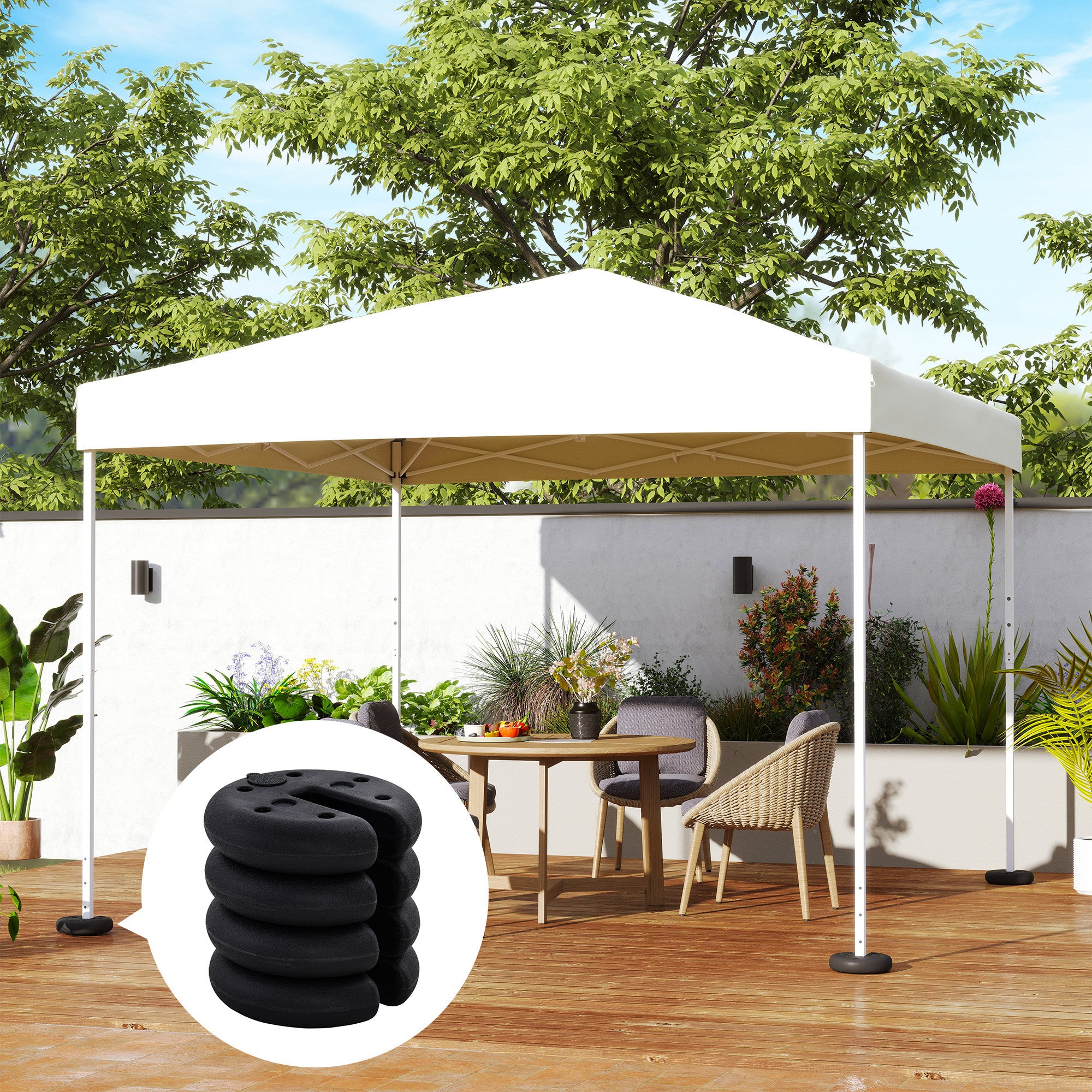 Outsunny Sand Fillable Set of 4 PCs Gazebo Tent Sand  Leg Weights Marquee Party Tent Canopy Accessory