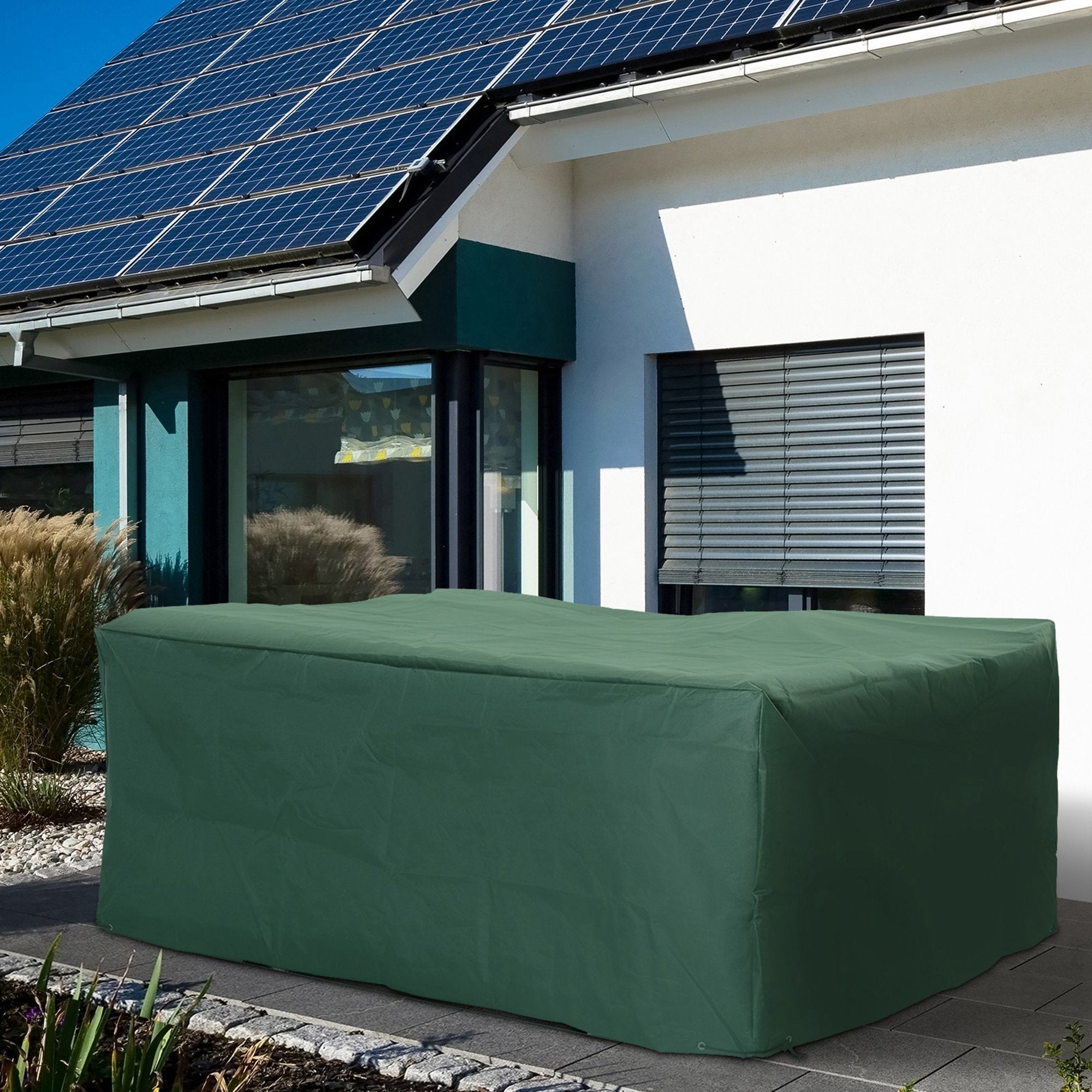 Outsunny 600D Oxford Patio Set Cover Outdoor Garden Rattan Furniture Protection Cover Protector Waterproof Anti-UV, Green, 245 x 165 x 55cm