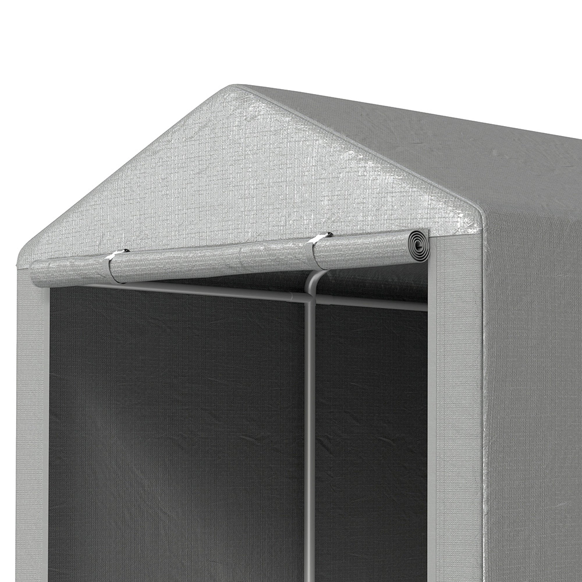Outsunny 1.6 x 2.2m Garden Storage Shed Tent, with Accessories - Light Grey