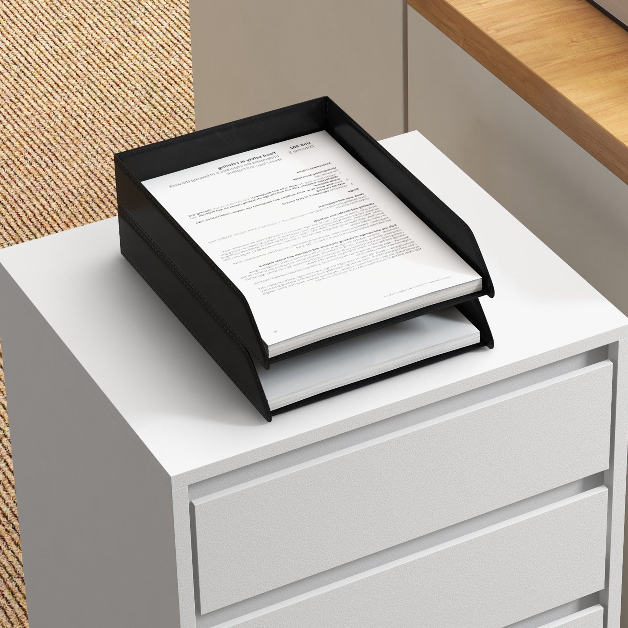 HOMCOM Four-Drawer Office Filing Cabinet, with Wheels - White - North Peak Garden Furniture