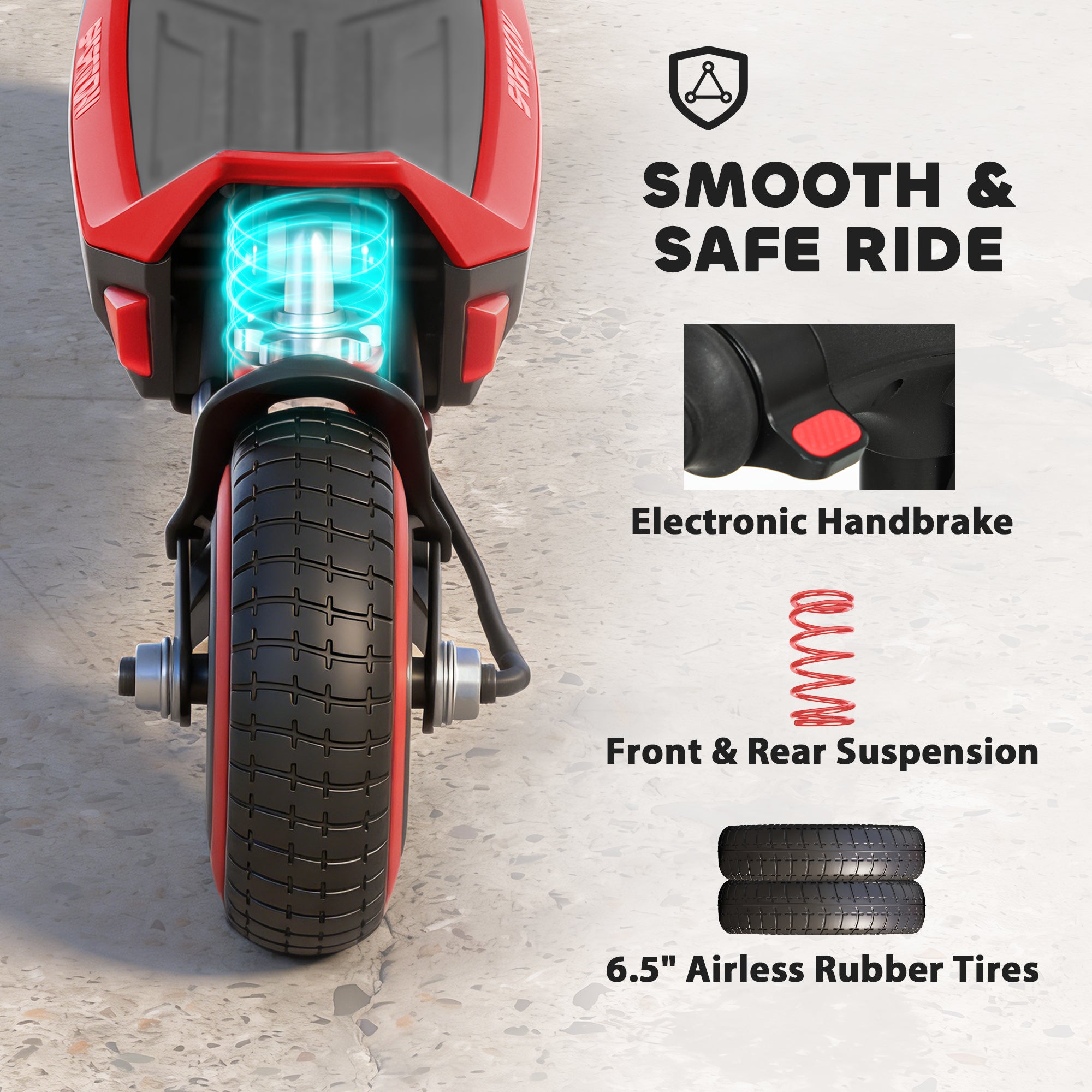 SPORTNOW Electric Scooter for Kids, Foldable E Scooter for Age Age 6+ with LED Display, RGB lights, Up to 16km/h, Red