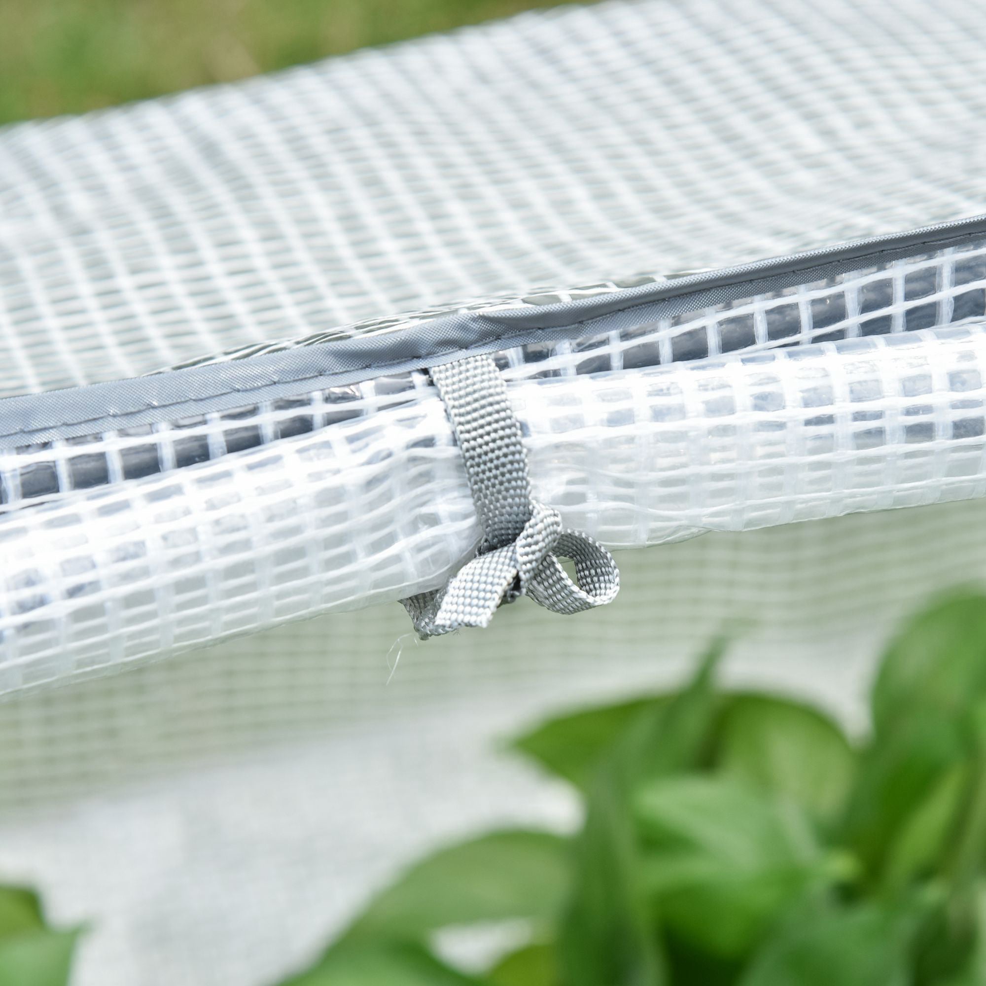 Outsunny Mini Greenhouse Portable Flower Planter Tomato Vegetable House for Garden Backyard with Zipper 120 x 60 x 60 cm, White - North Peak Garden Furniture