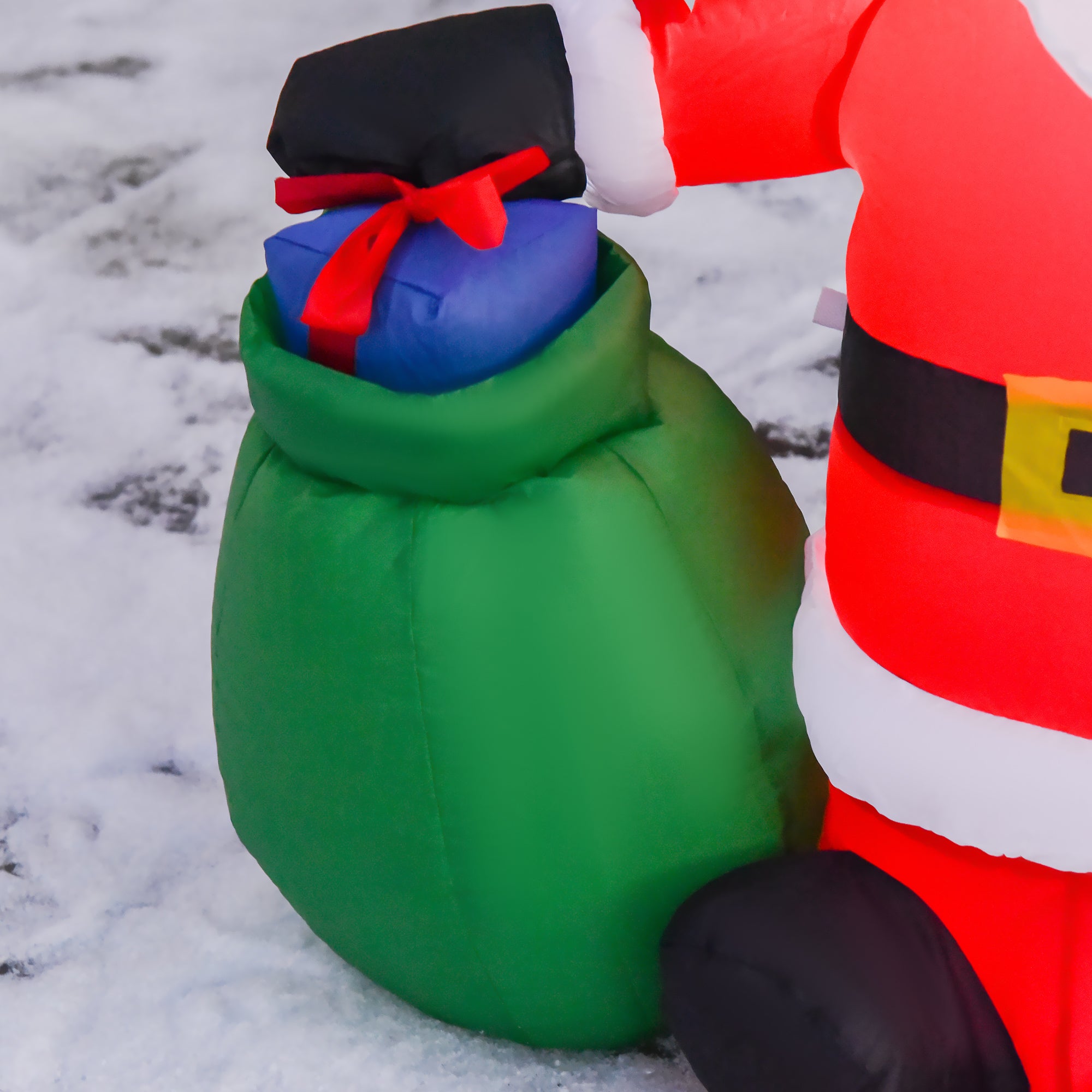 HOMCOM Inflatable Blow up Christmas Santa Claus 4ft LED Yard Holiday Decoration - North Peak Garden Furniture