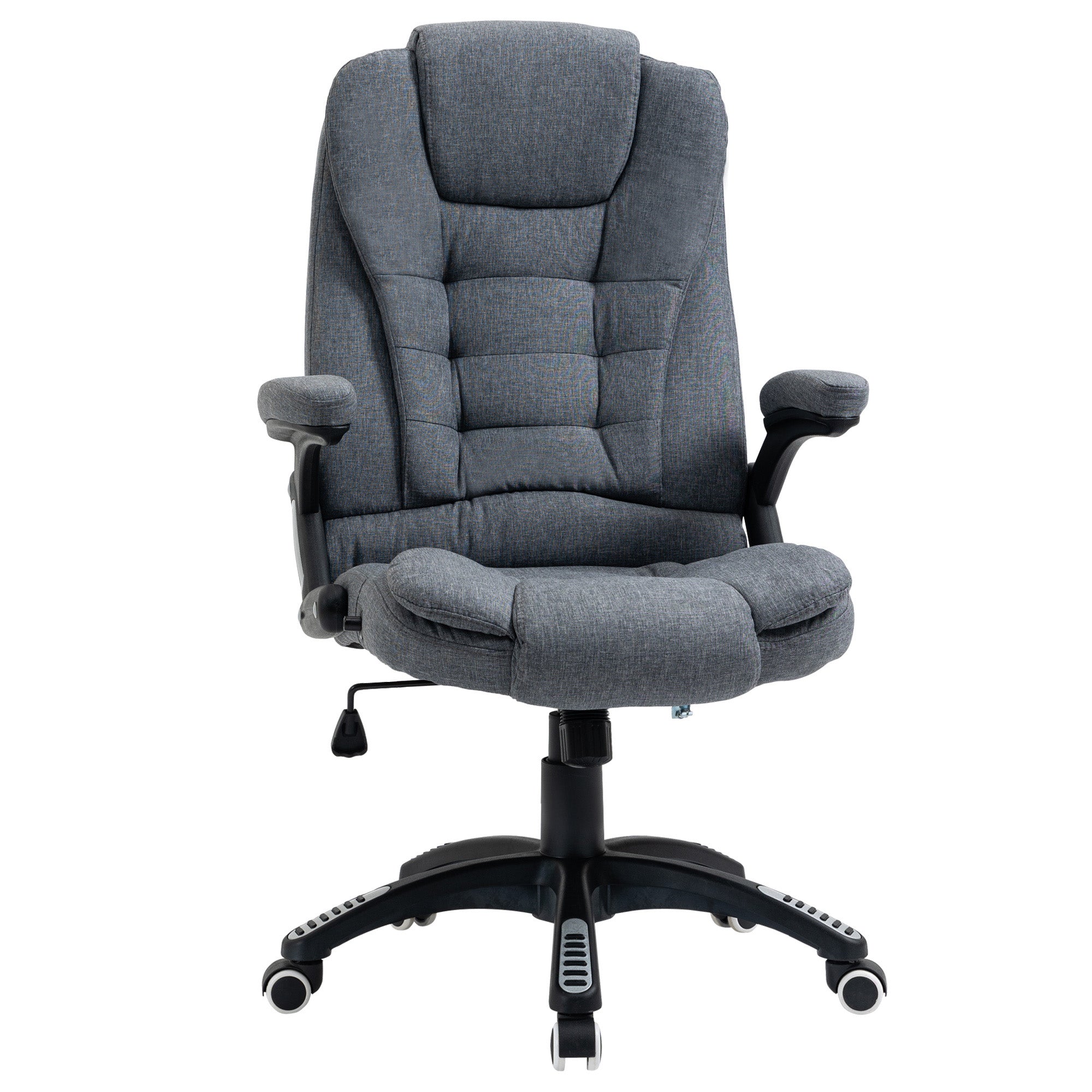 Vinsetto Ergonomic Office Chair Comfortable Desk Chair with Armrests Adjustable Height Reclining and Tilt Function Dark Grey - North Peak Garden Furniture