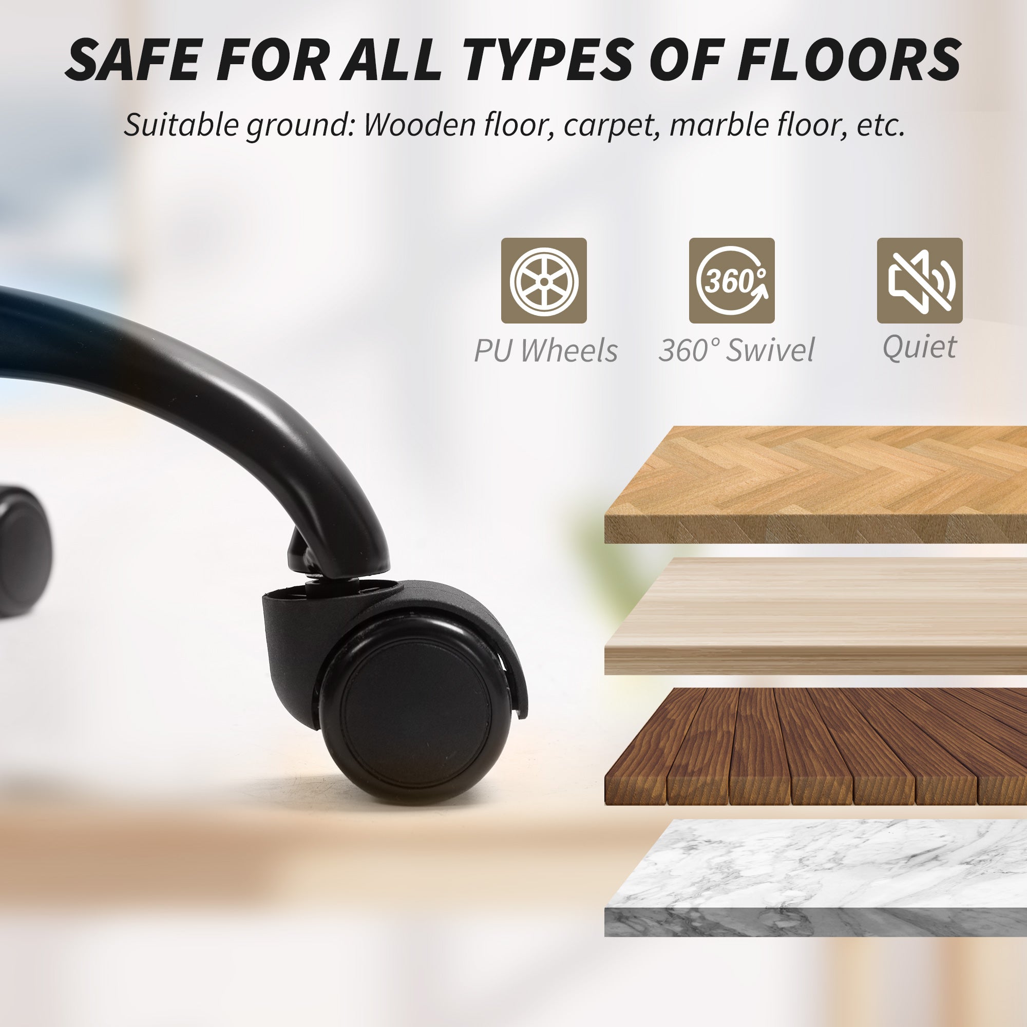 HOMCOM Linen-Look Double-Padded Office Chair - Black