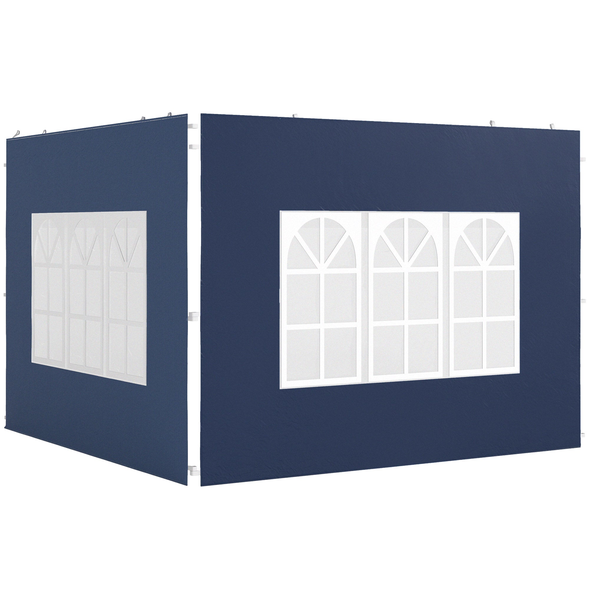 Outsunny Set of Two 3 x 3(m) Gazebo Frame Replacement Walls - Blue - North Peak Garden Furniture