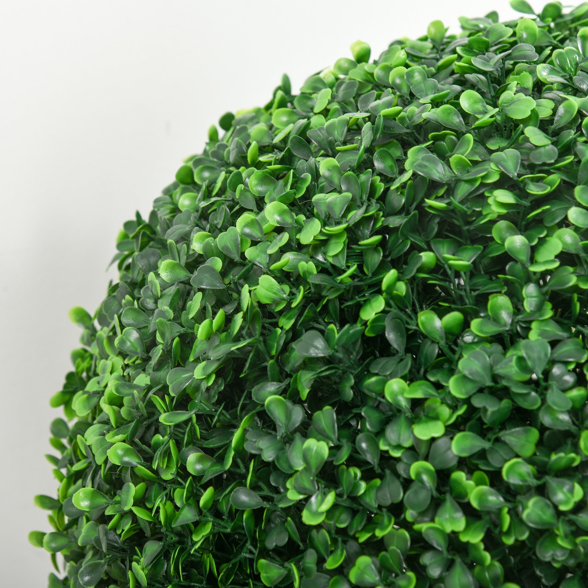 HOMCOM Set of Two Artificial Boxwood Balls Plants - Green - North Peak Garden Furniture