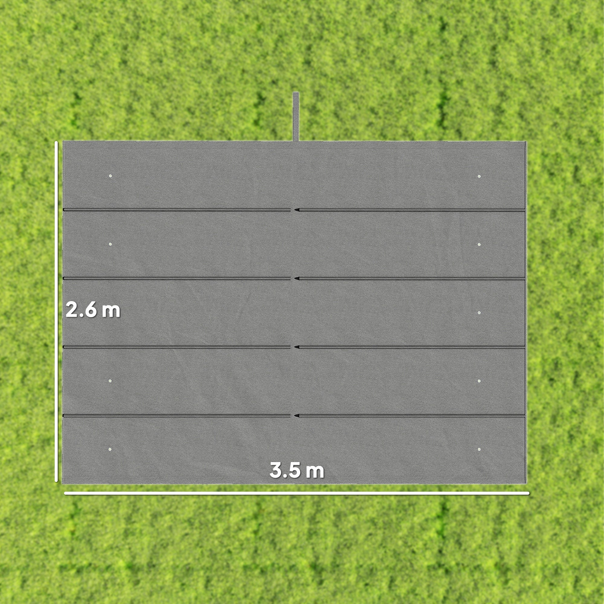 Outsunny Retractable Pergola Cover, 3.5 x 2.6 m Replacement Canopy Fabric for 4 x 3 m Frame, Roof Top Only, Light Grey