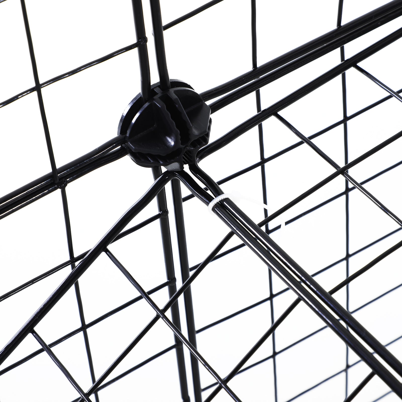 PawHut DIY Pet Playpen Metal Wire Fence Indoor Outdoor Rabbit Small Animals Cage 36 Panel Enclosure Black - North Peak Garden Furniture