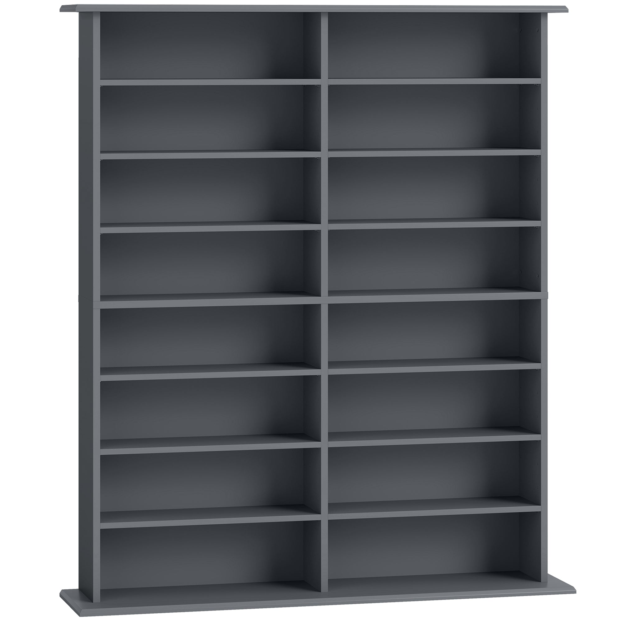 HOMCOM 16-Compartment Media Shelf - Grey