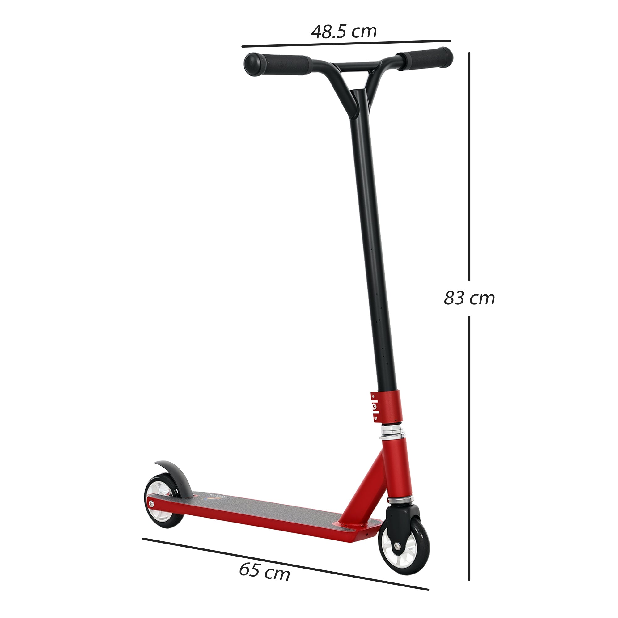HOMCOM Stunt Scooter, 360° Entry Level Tricks Scooter w/ Lightweight Aluminium Deck and ABEC 7 Bearing, For Age 14+ Beginners, Red - North Peak Garden Furniture