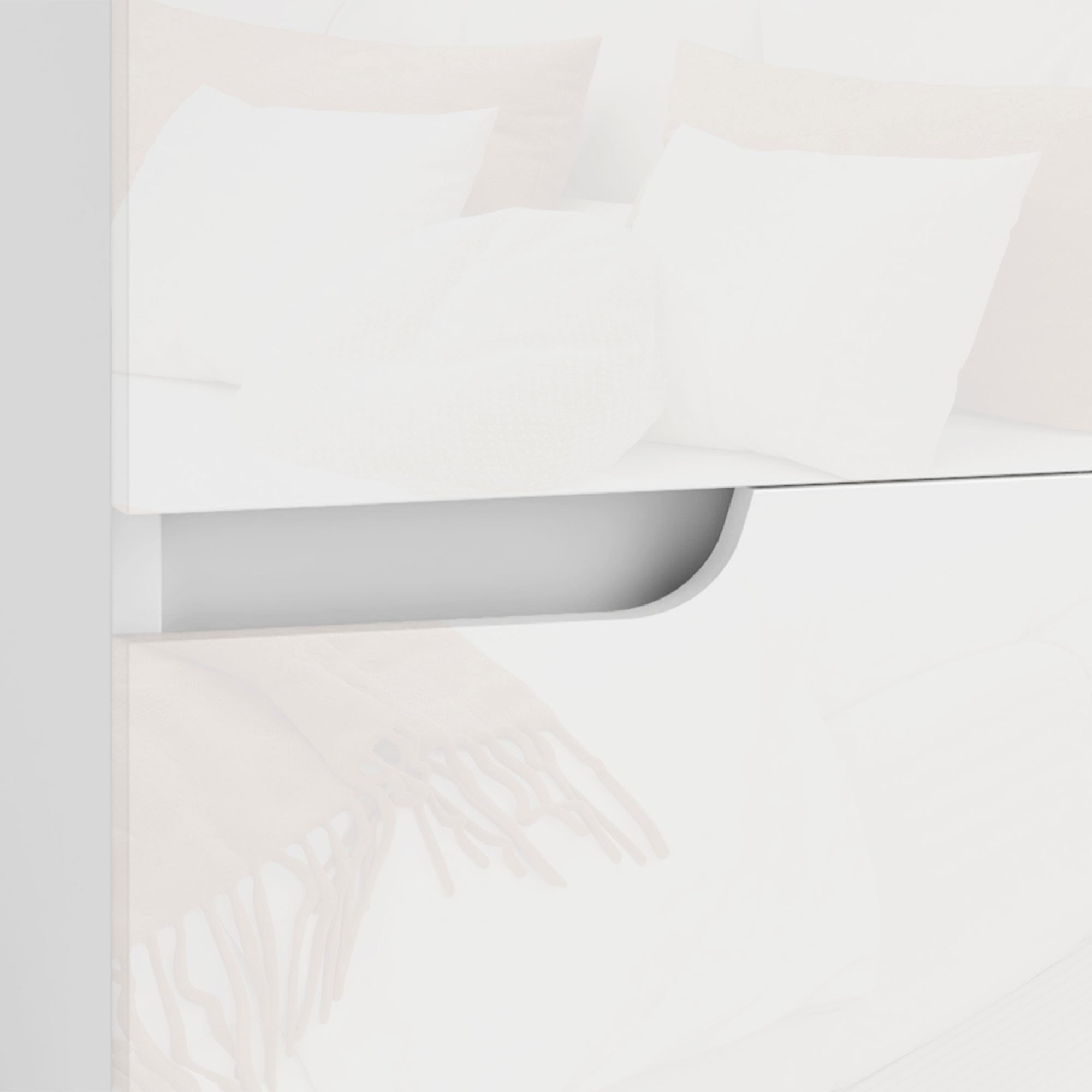 HOMCOM High Gloss Bedside Table Set of 2 - White