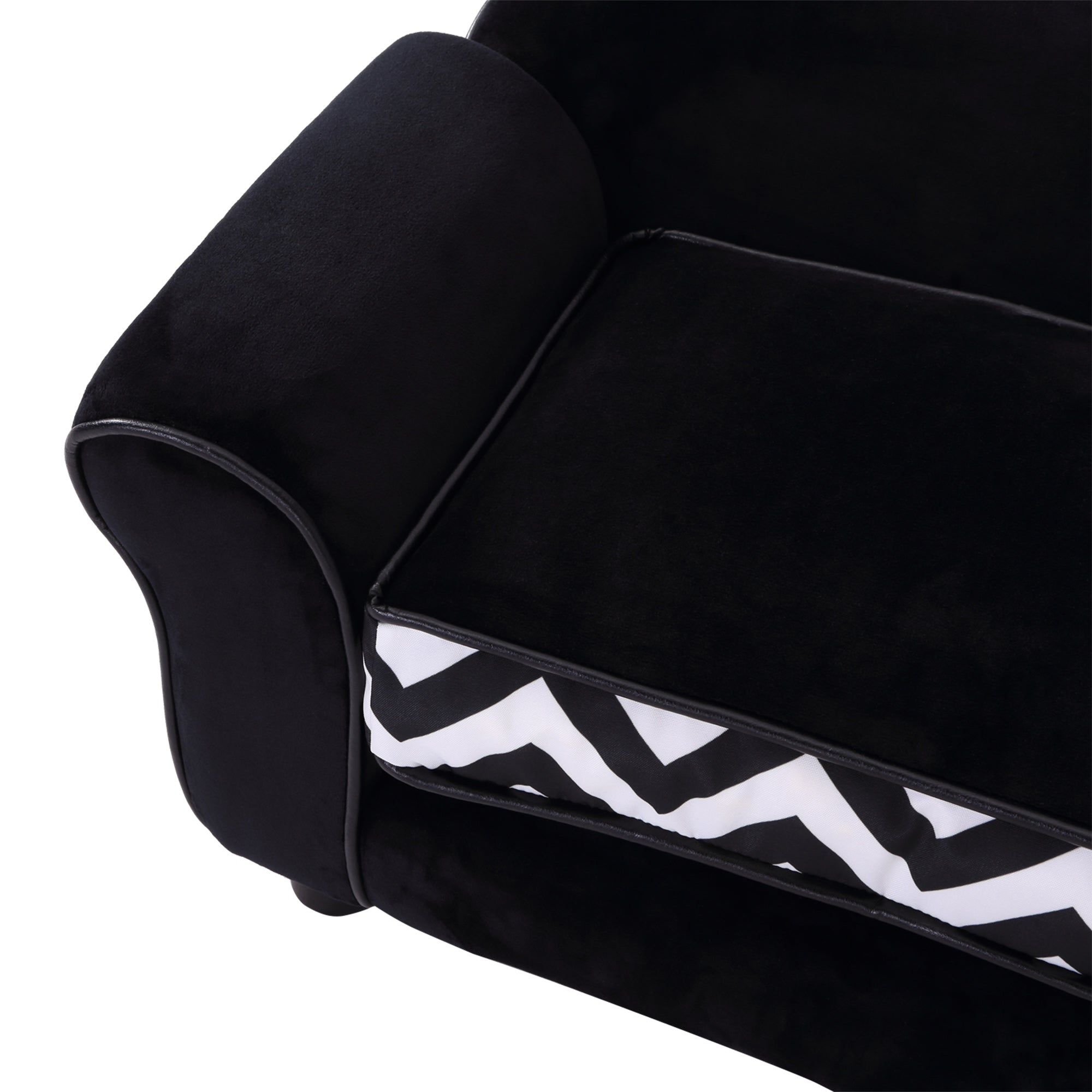 PawHut Dog Sofa Bed for XS-Sized Dogs, Cat Sofa with Soft Cushion, Pet Chair Lounge with Washable Cover, Removable Legs, Wooden Frame - Black - North Peak Garden Furniture