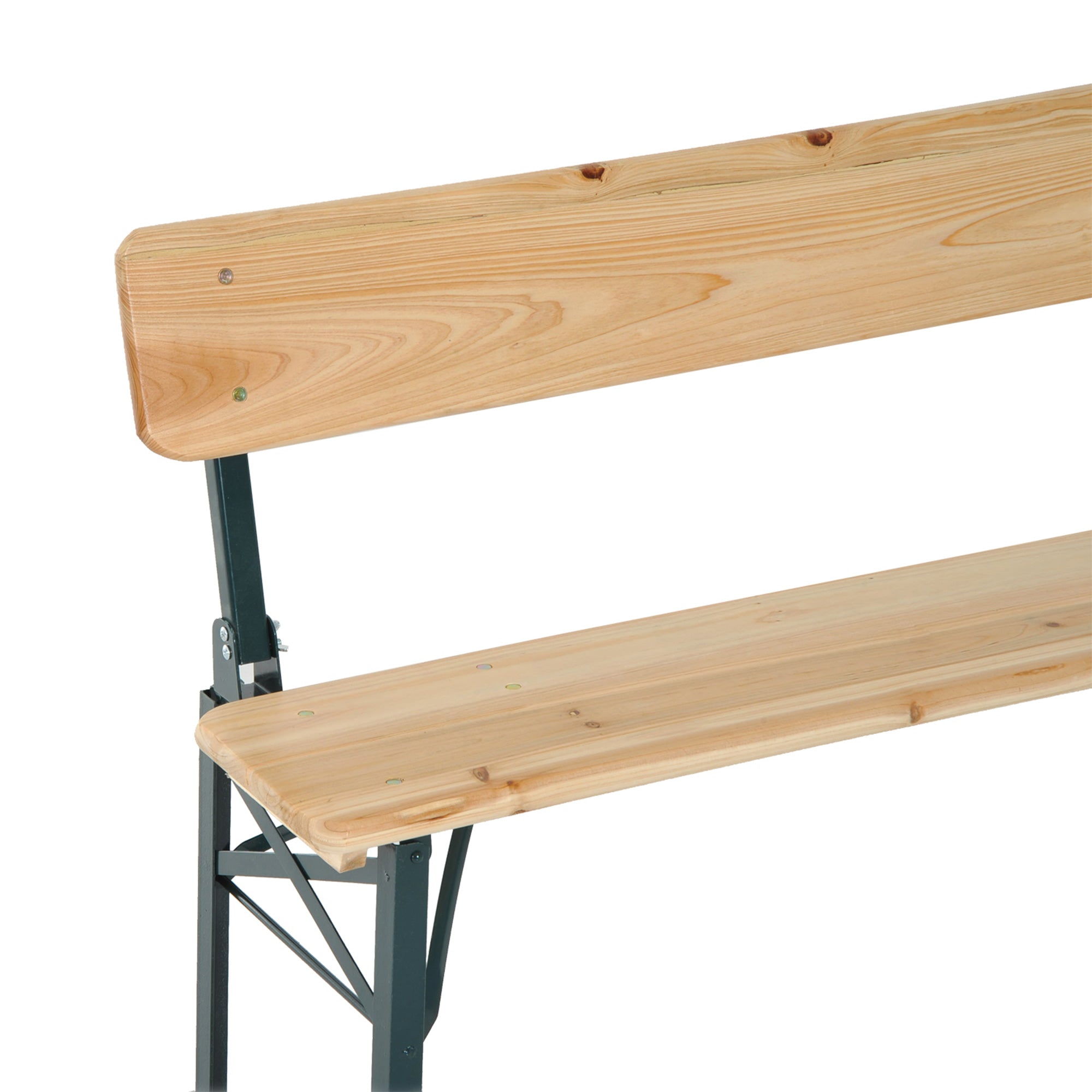 Outsunny Portable Folding Camping Picnic Trestle Beer Table and 2 Bench Set Wooden Garden Furniture Patio Dining Party BBQ Chairs Stools - North Peak Garden Furniture