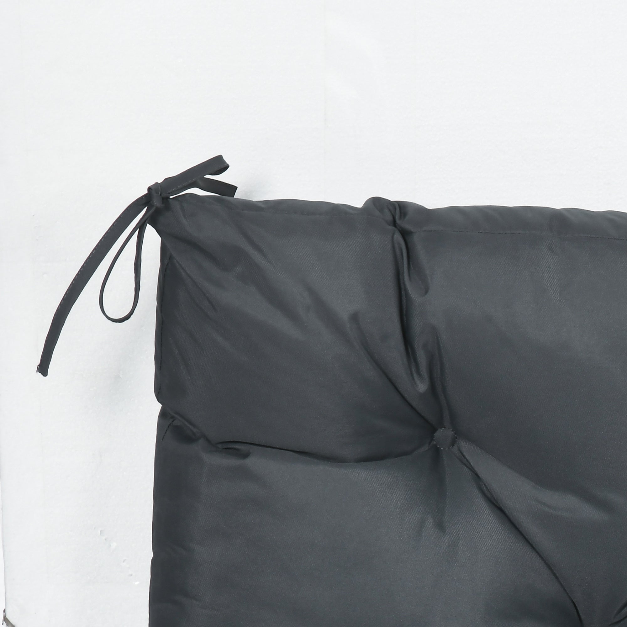 Outsunny 2 Seater Bench Cushion, Garden Chair Cushion with Back and Ties for Indoor and Outdoor Use, 98 x 100 cm, Dark Grey - North Peak Garden Furniture
