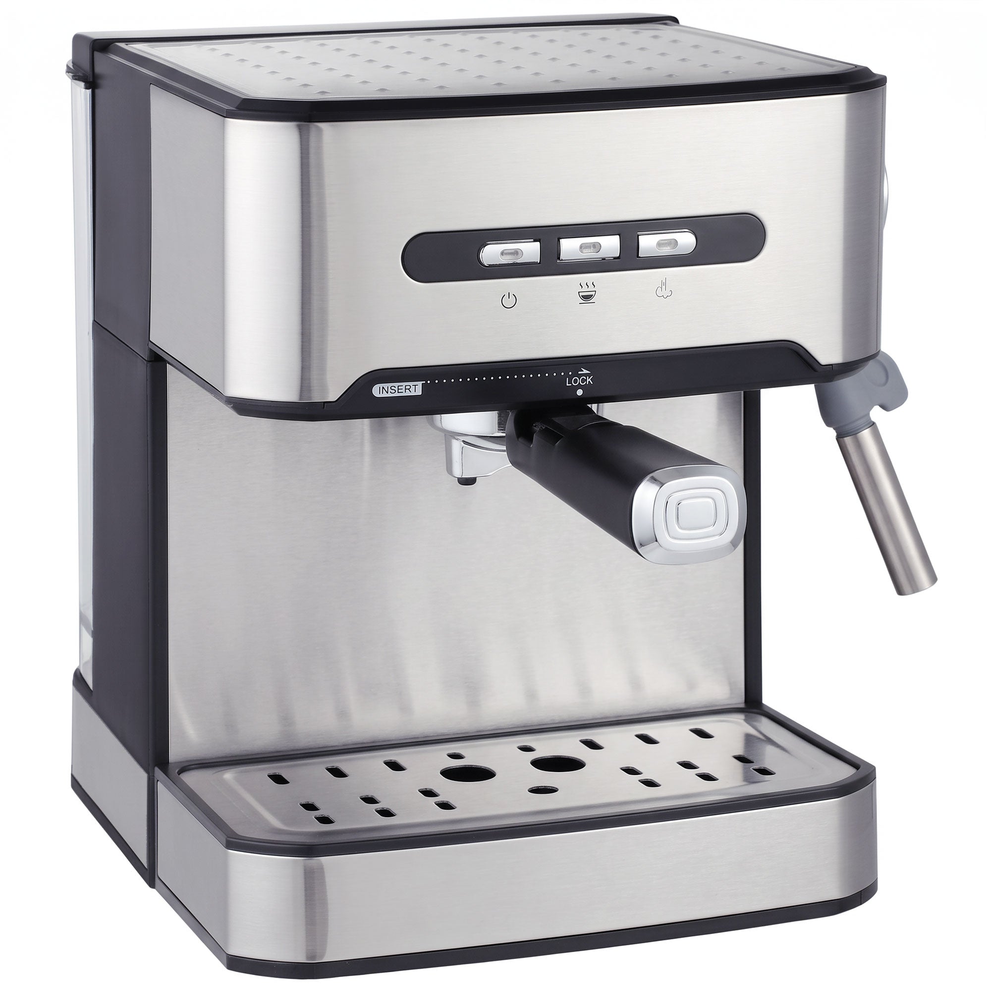 HOMCOM Espresso Machine, 20-Bar Semi Automatic Cappuccino Coffee Maker with Frother Wand, 1.6 L Water Tank, Black and Silver