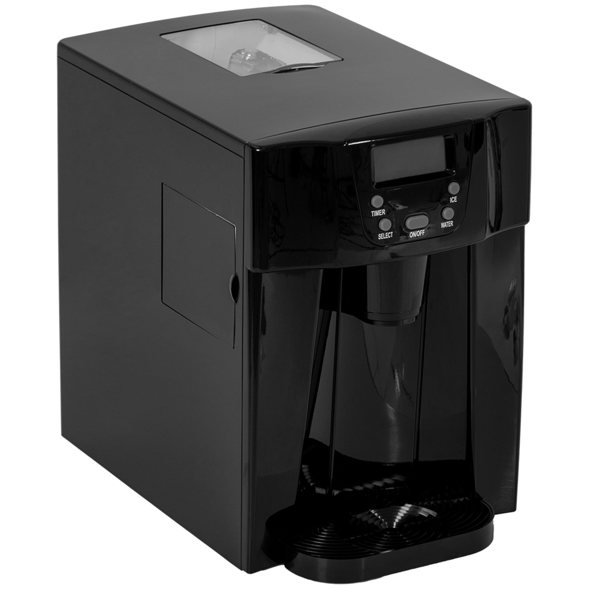 HOMCOM Ice Maker Machine and Water Dispenser, Counter Top Ice Cube Maker for Home with 3L Tank, Adjustable Cube Size, 9 Ice Cubes per 6-10 Minutes, No Plumbing Required, Black - North Peak Garden Furniture