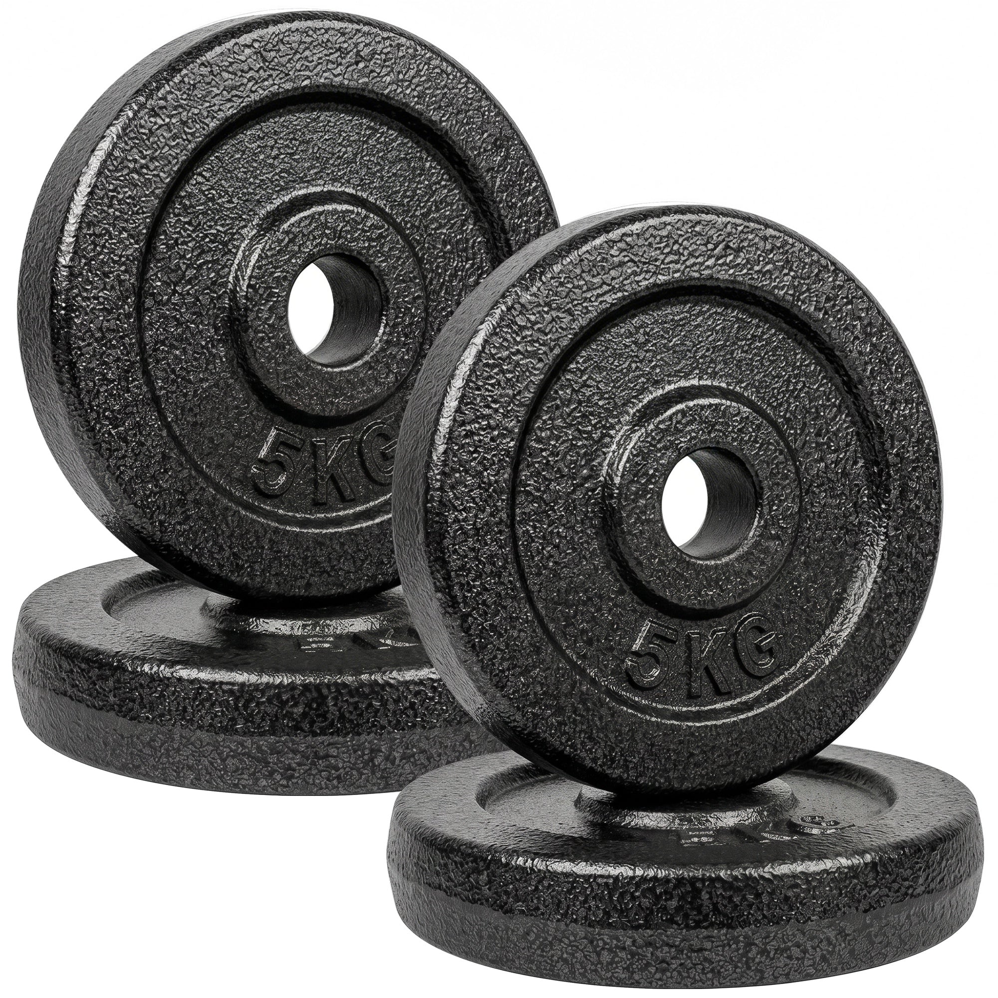 SPORTNOW Weight Plates Set, 1"/2.5cm Weight Disc Pair, 4 x 5kg Metal Dumbbell/Barbell Plates for Home Gym