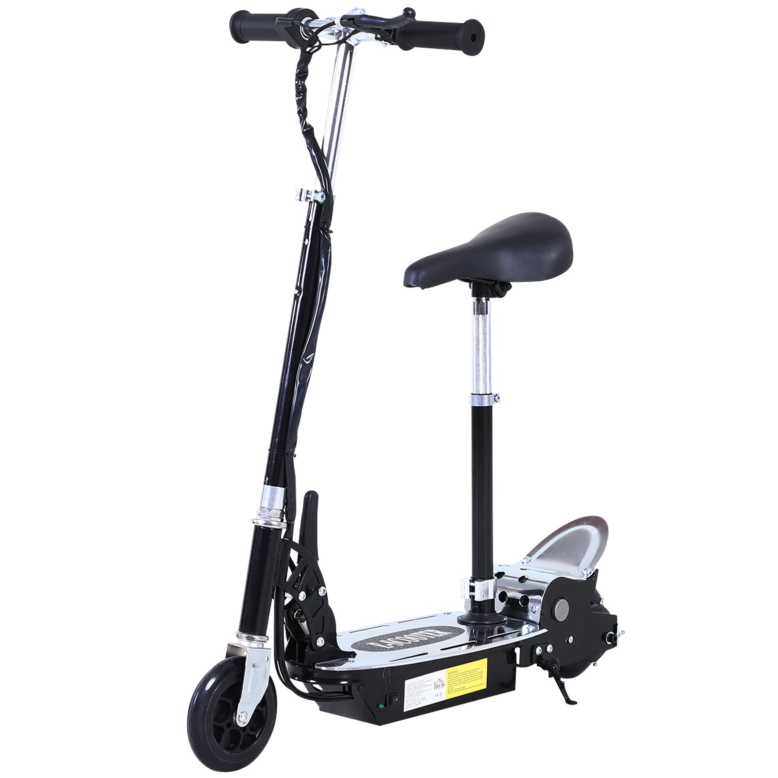 HOMCOM 120W Foldable Powered Scooters with 24V Rechargeable Battery, Adjustable Ride on Toy (Black) - North Peak Garden Furniture