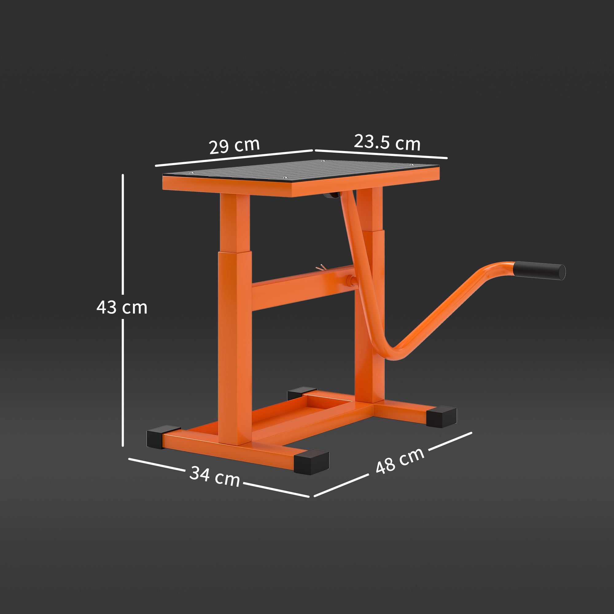 DURHAND Steel Motorbike Jack Lift, 27.5 / 39.5 H cm - Orange - North Peak Garden Furniture
