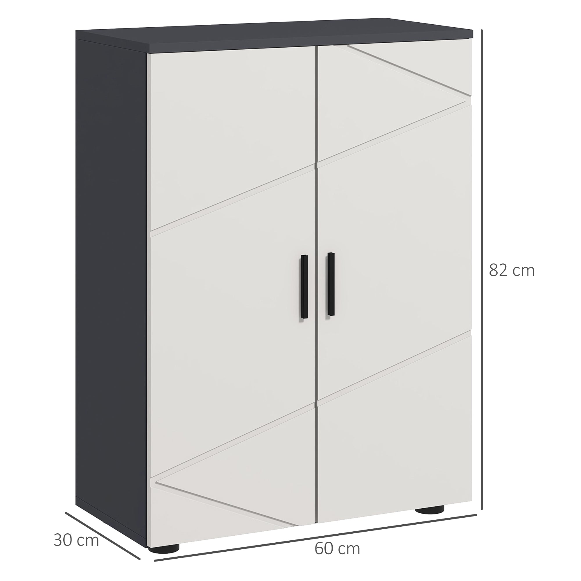 kleankin Small Bathroom Cabinet, Bathroom Storage Cabinet with 2-Doors Cupboard, 2 Adjustable Shelves and Soft Close Mechanism, Grey - North Peak Garden Furniture
