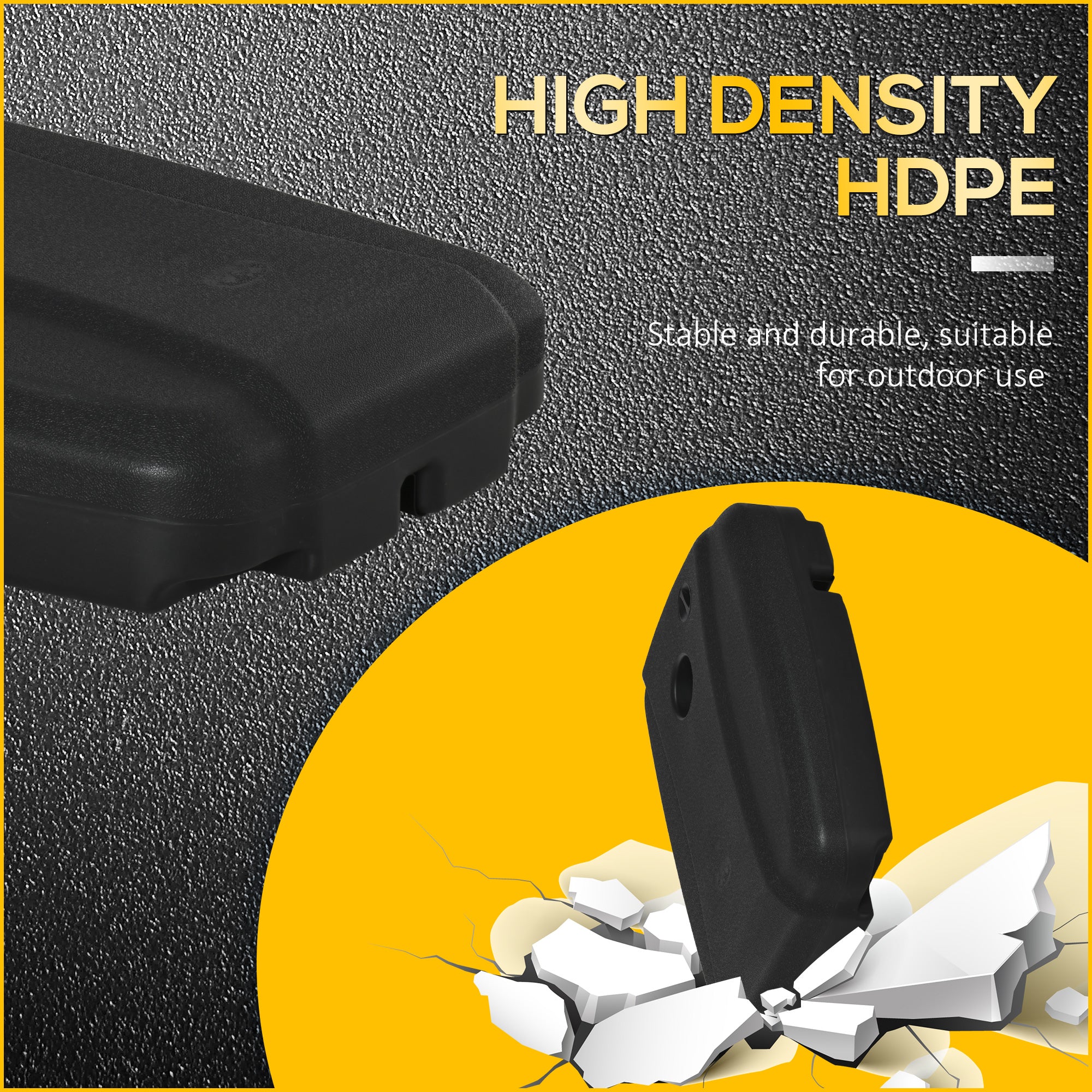 Outsunny Parasol Base, Water and Sand Filled, Up to 100kg, Portable Umbrella Stand Weights for Cantilever Banana Parasol with Wheels, Black - North Peak Garden Furniture