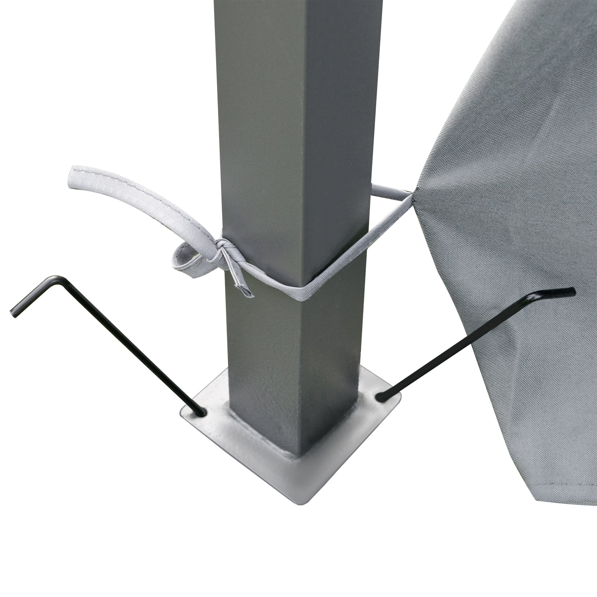 Outsunny 4m x 3(m)Garden Gazebo, Double Roof Outdoor Gazebo Canopy Shelter with Curtains, Solid Steel Frame for Lawn and Deck, Grey - North Peak Garden Furniture